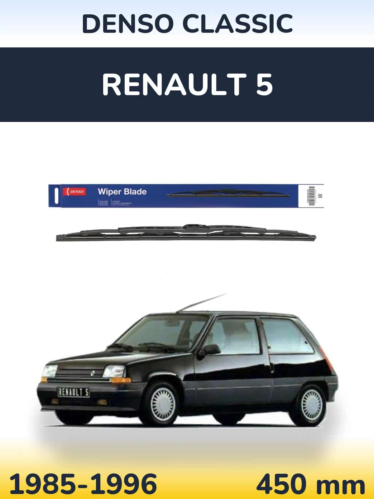 Zadní stěrač Denso Classic 450 mm pro Renault 5 1985-1996