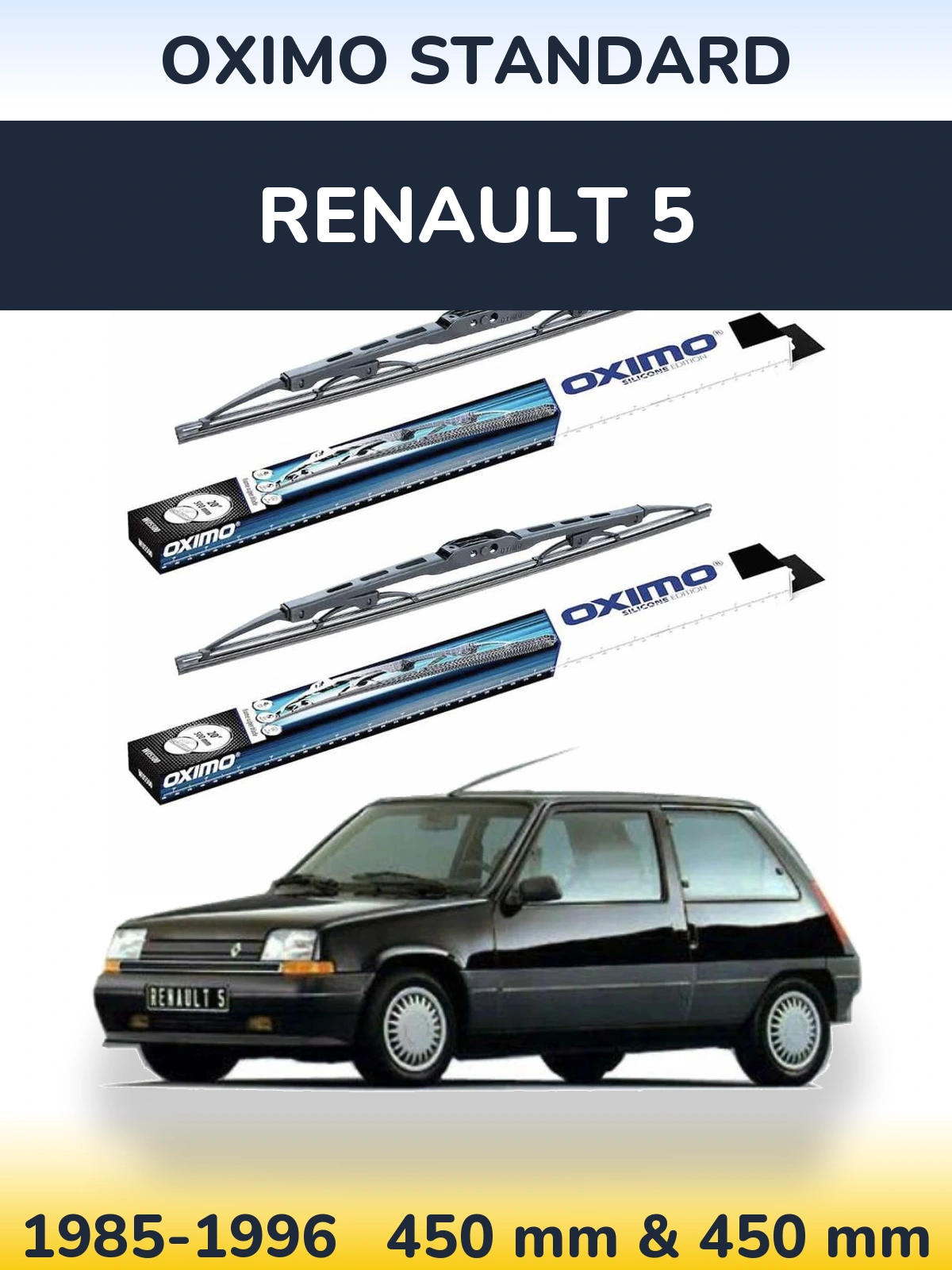 Sada předních stěračů Oximo Standard 450 a 450 mm pro Renault 5 1985-1996