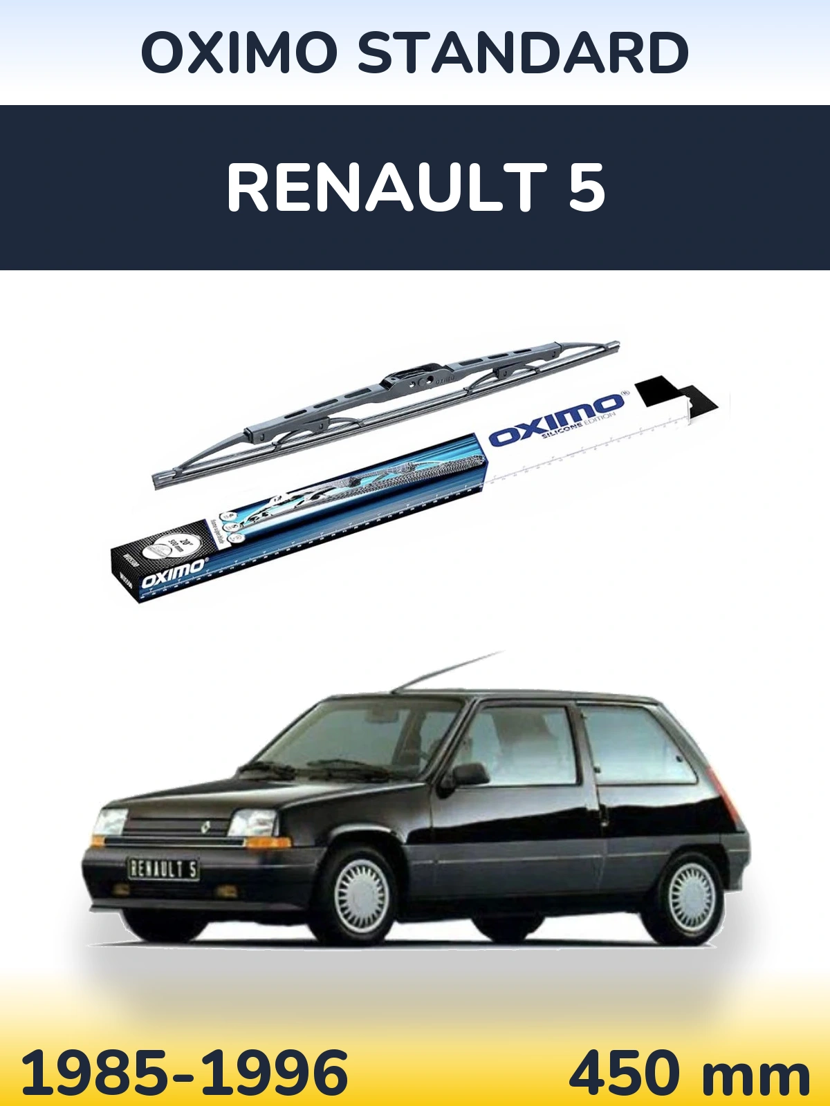 Zadní stěrač Oximo Standard 450 mm pro Renault 5 1985-1996