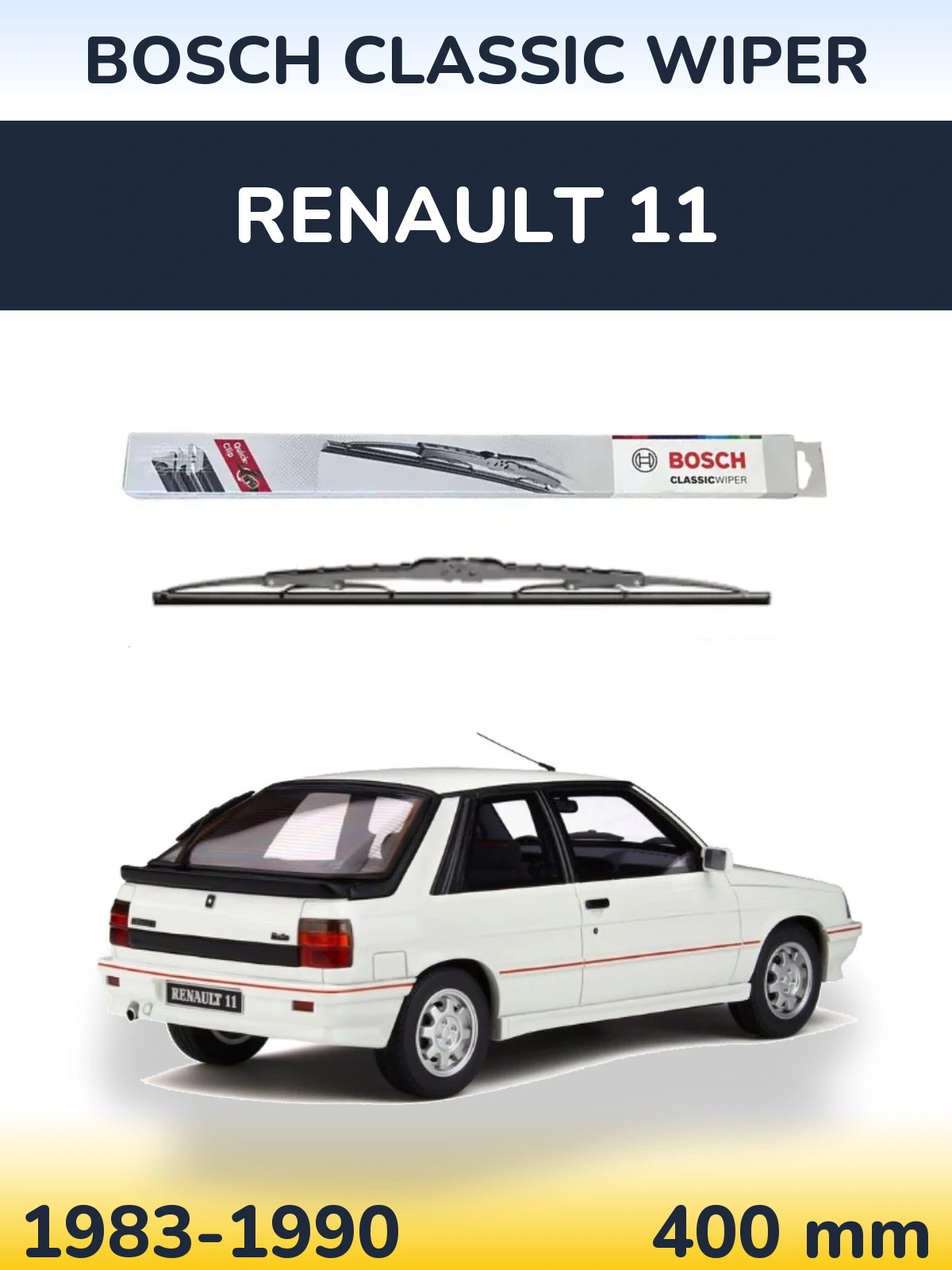 Zadní stěrač BOSCH Classic Wiper 400 mm pro Renault 11 1983-1990
