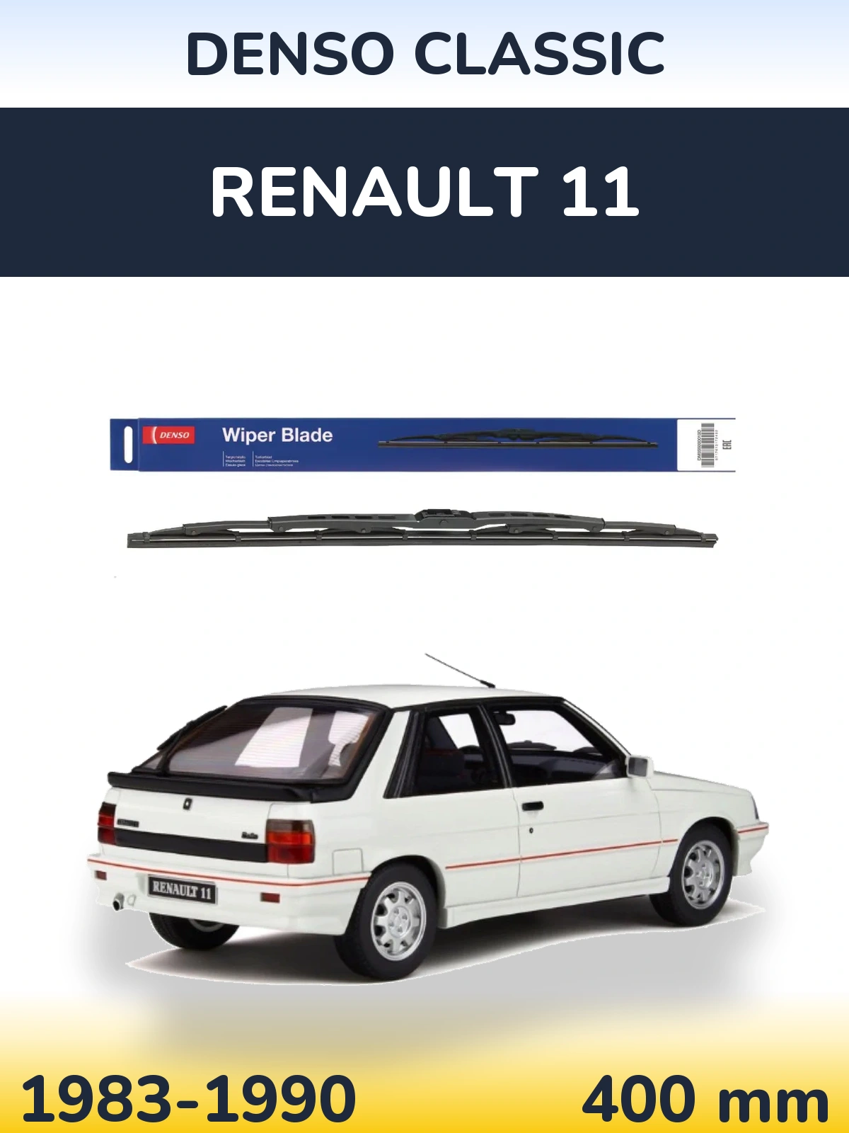 Zadní stěrač Denso Classic 400 mm pro Renault 11 1983-1990