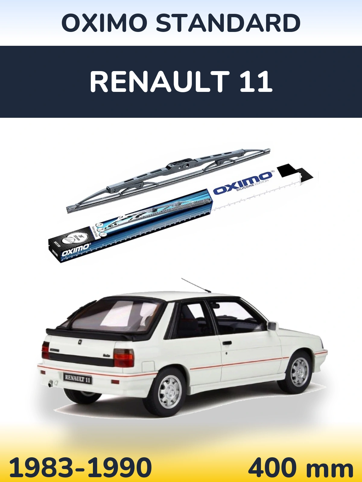 Zadní stěrač Oximo Standard 400 mm pro Renault 11 1983-1990