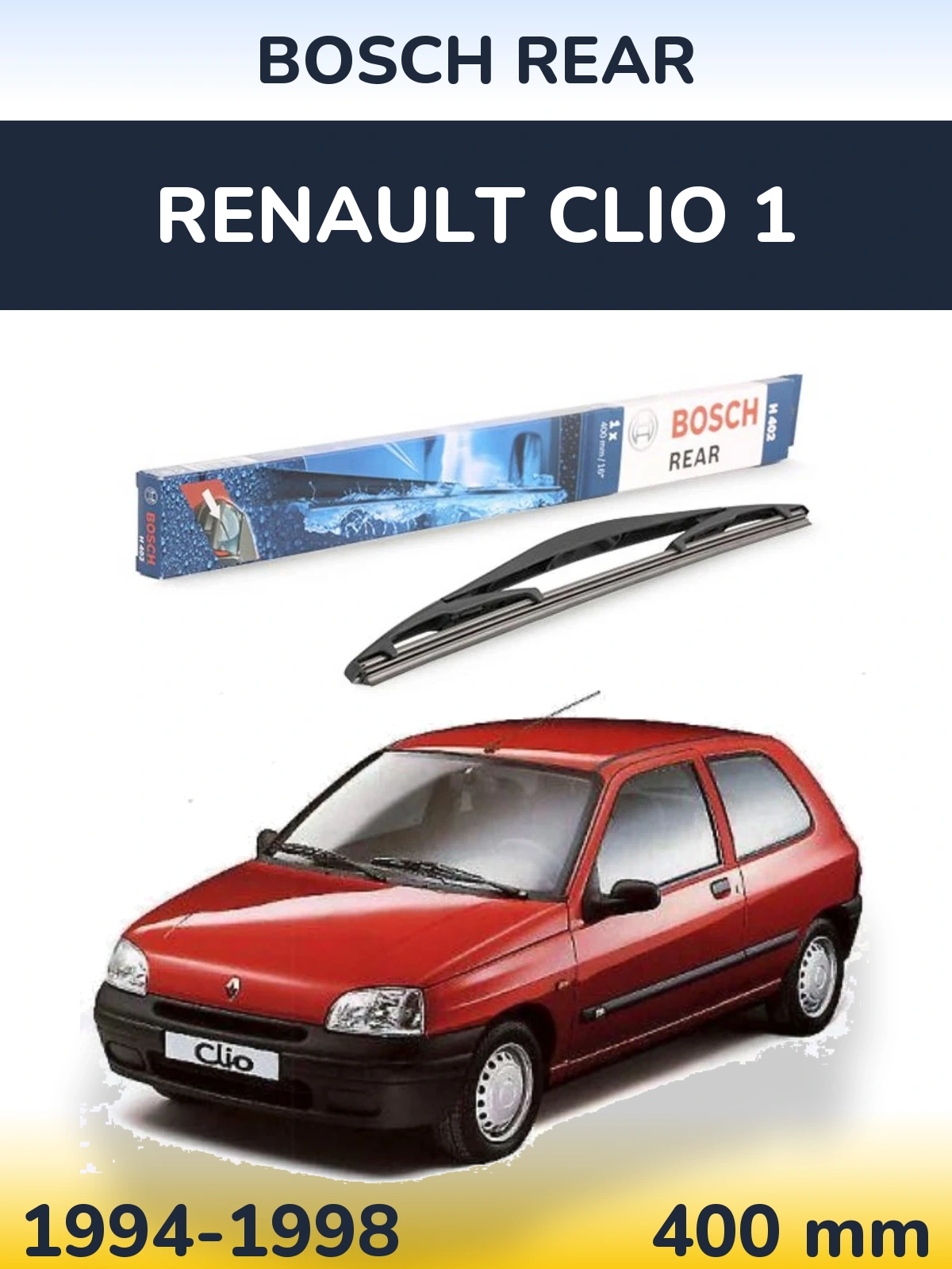 Zadní stěrač BOSCH Rear 400 mm pro Renault Clio 1 1994-1998