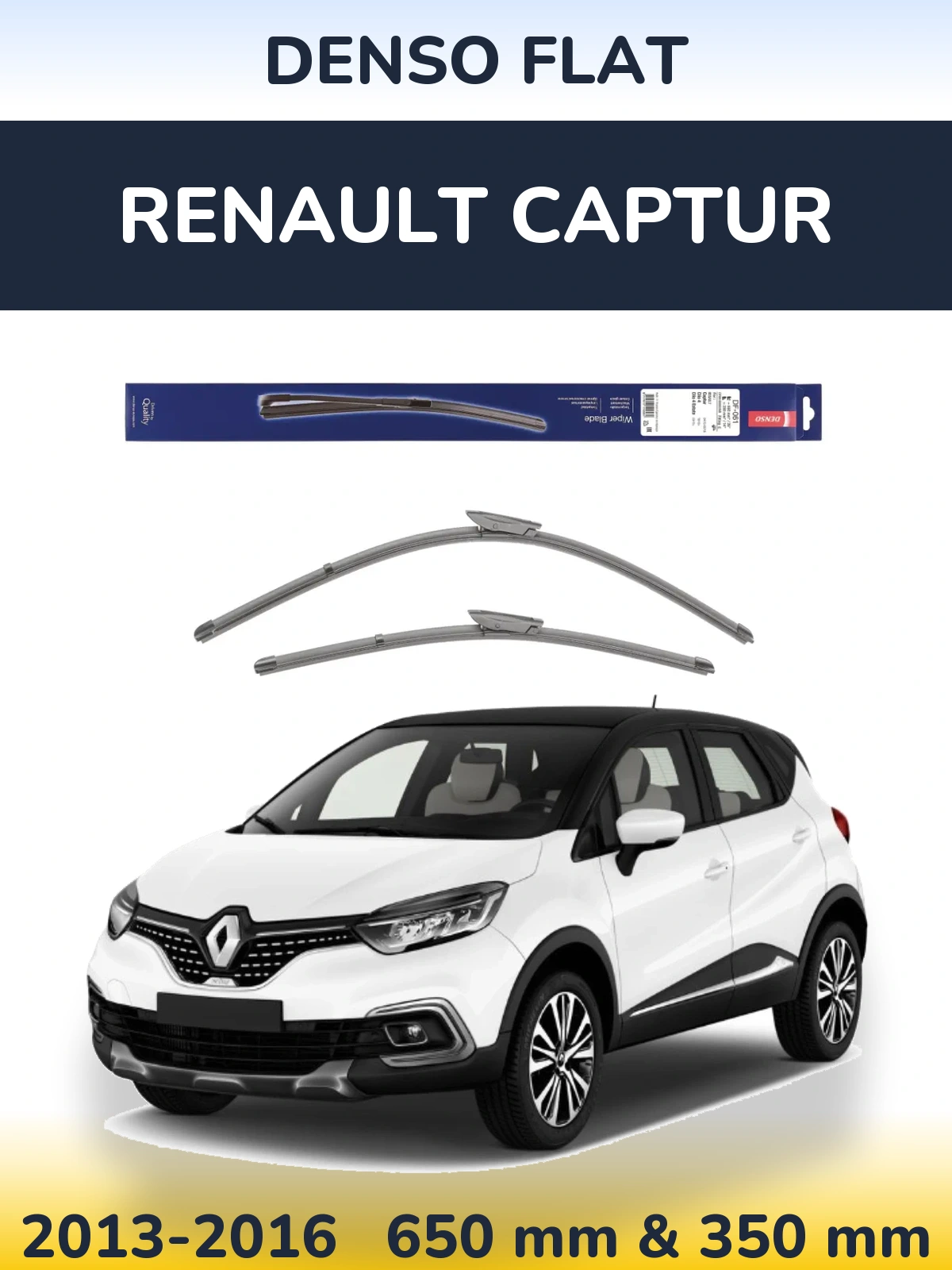 Sada předních stěračů Denso Flat 650 a 350 mm pro Renault Captur 2013-2016