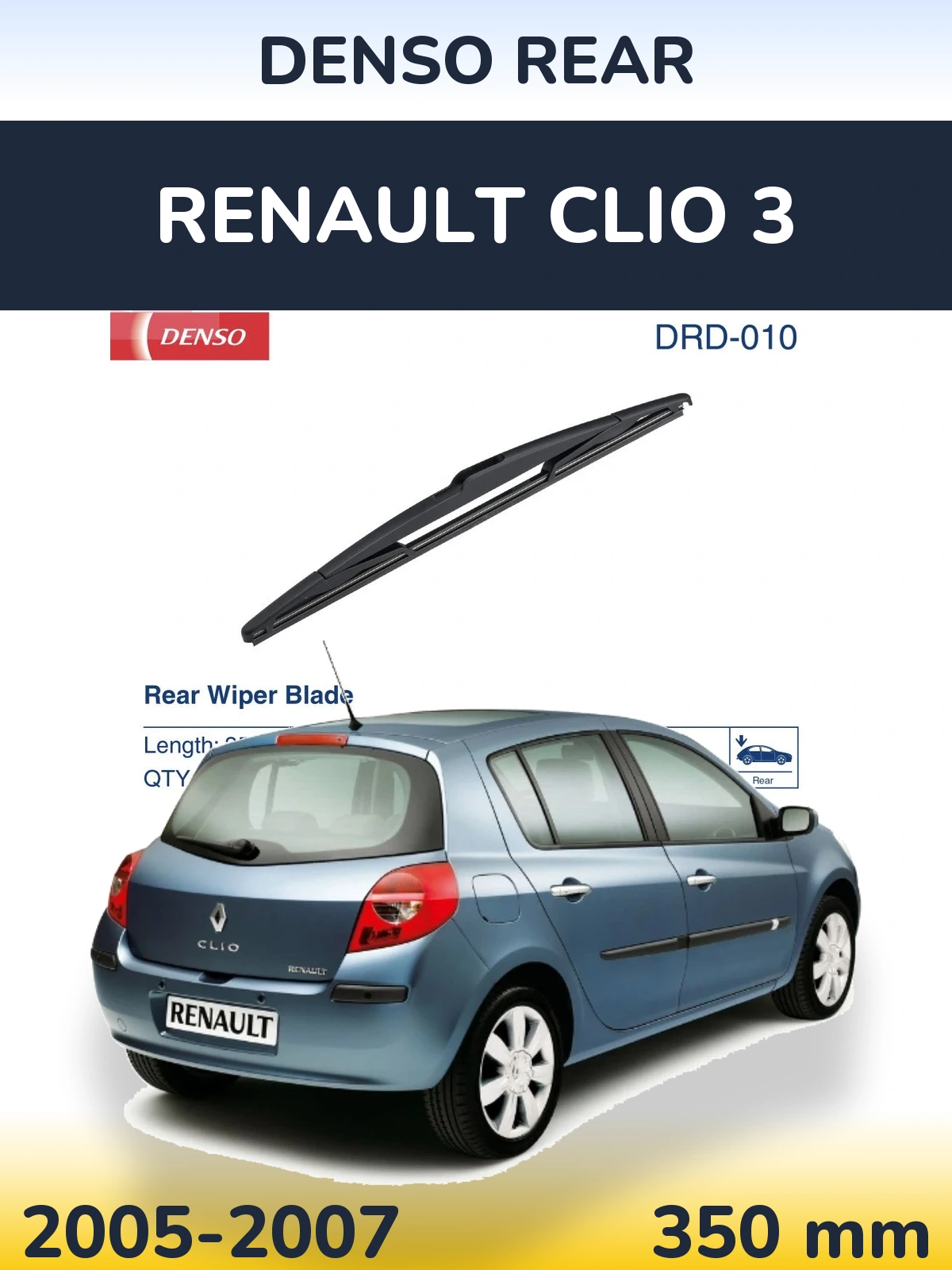 Zadní stěrač Denso Rear 350 mm pro Renault Clio 3 2005-2007
