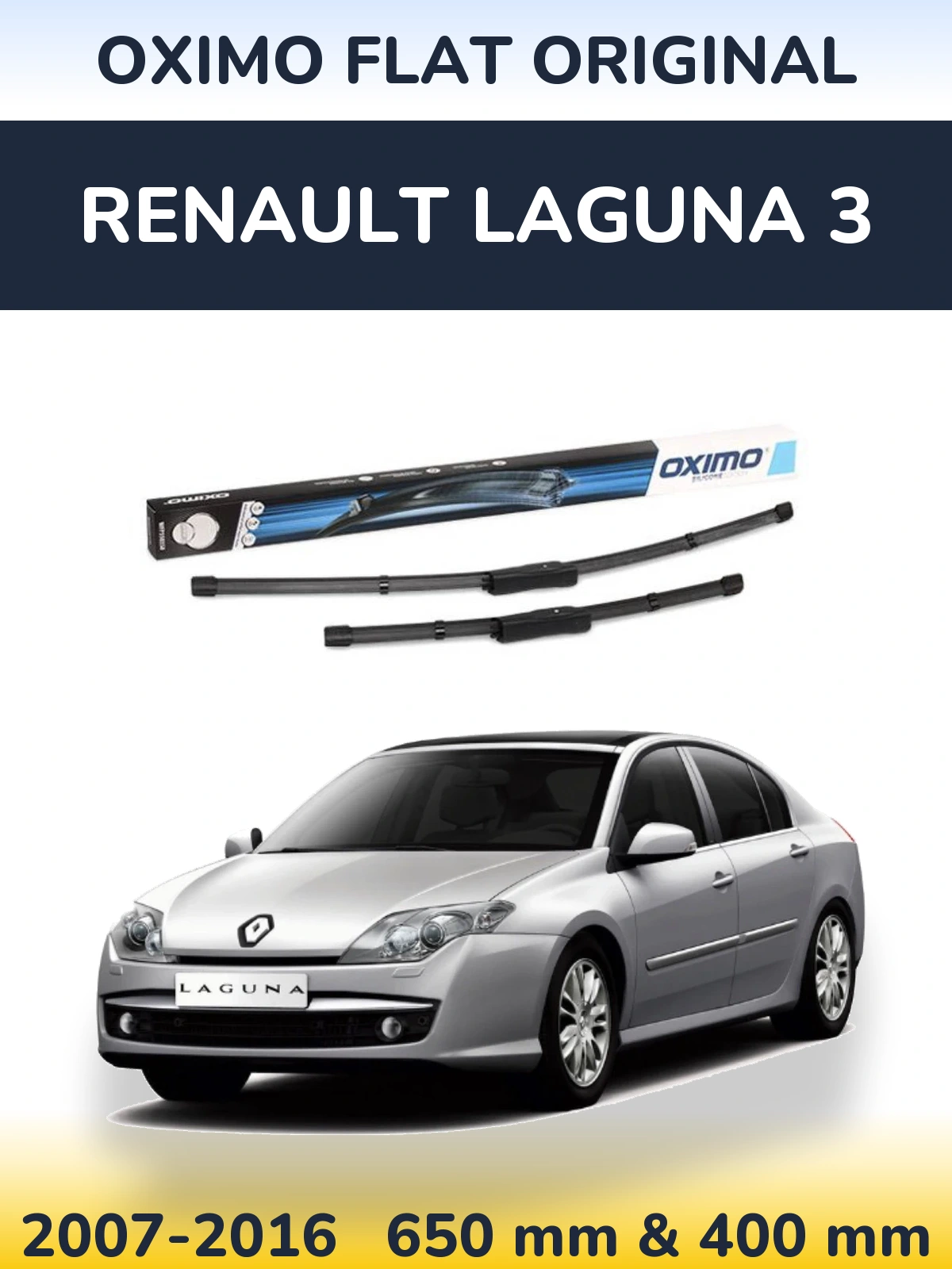 Sada předních stěračů Oximo Flat Original 650 a 400 mm pro Renault Laguna 3 2007-2016