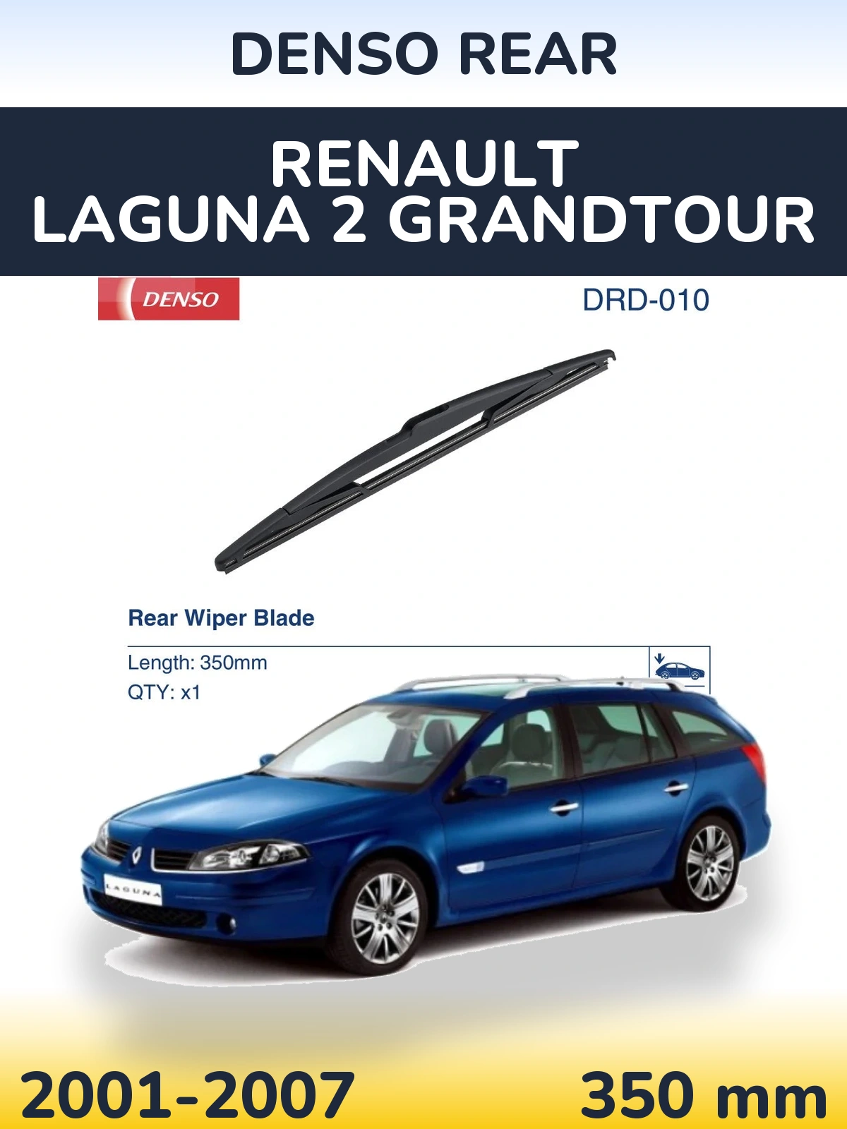 Zadní stěrač Denso Rear 350 mm pro Renault Laguna 2 Grandtour 2001-2007