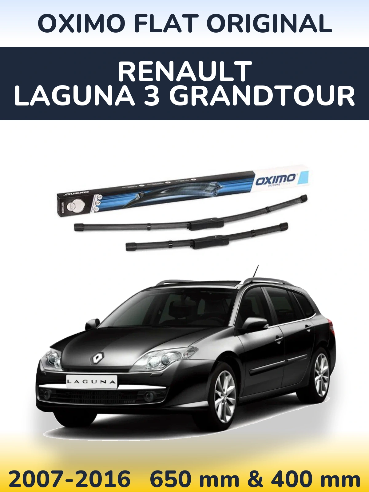 Sada předních stěračů Oximo Flat Original 650 a 400 mm pro Renault Laguna 3 Grandtour 2007-2016