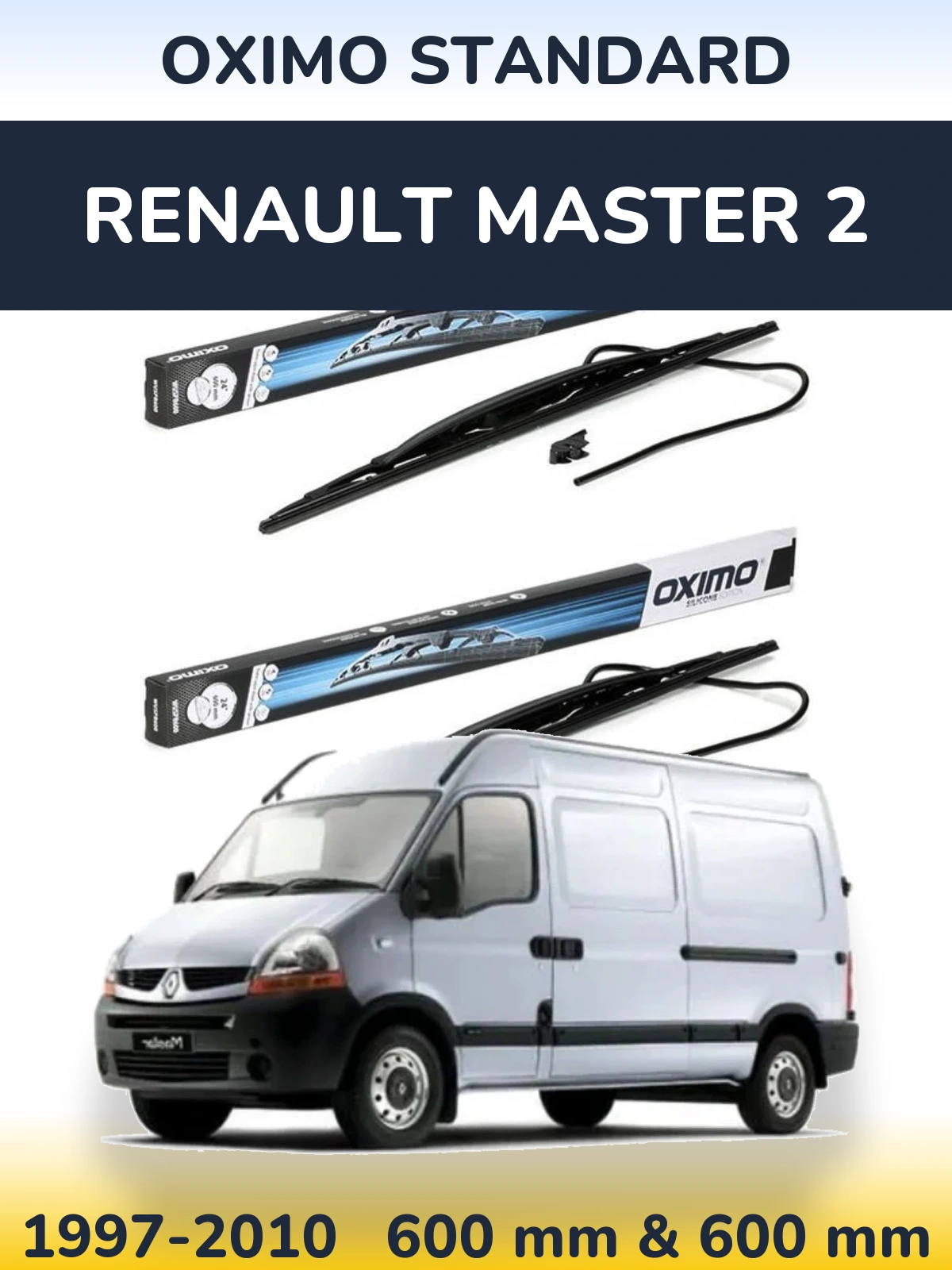 Sada předních stěračů Oximo Standard 600 a 600 mm pro Renault Master 2 1997-2010