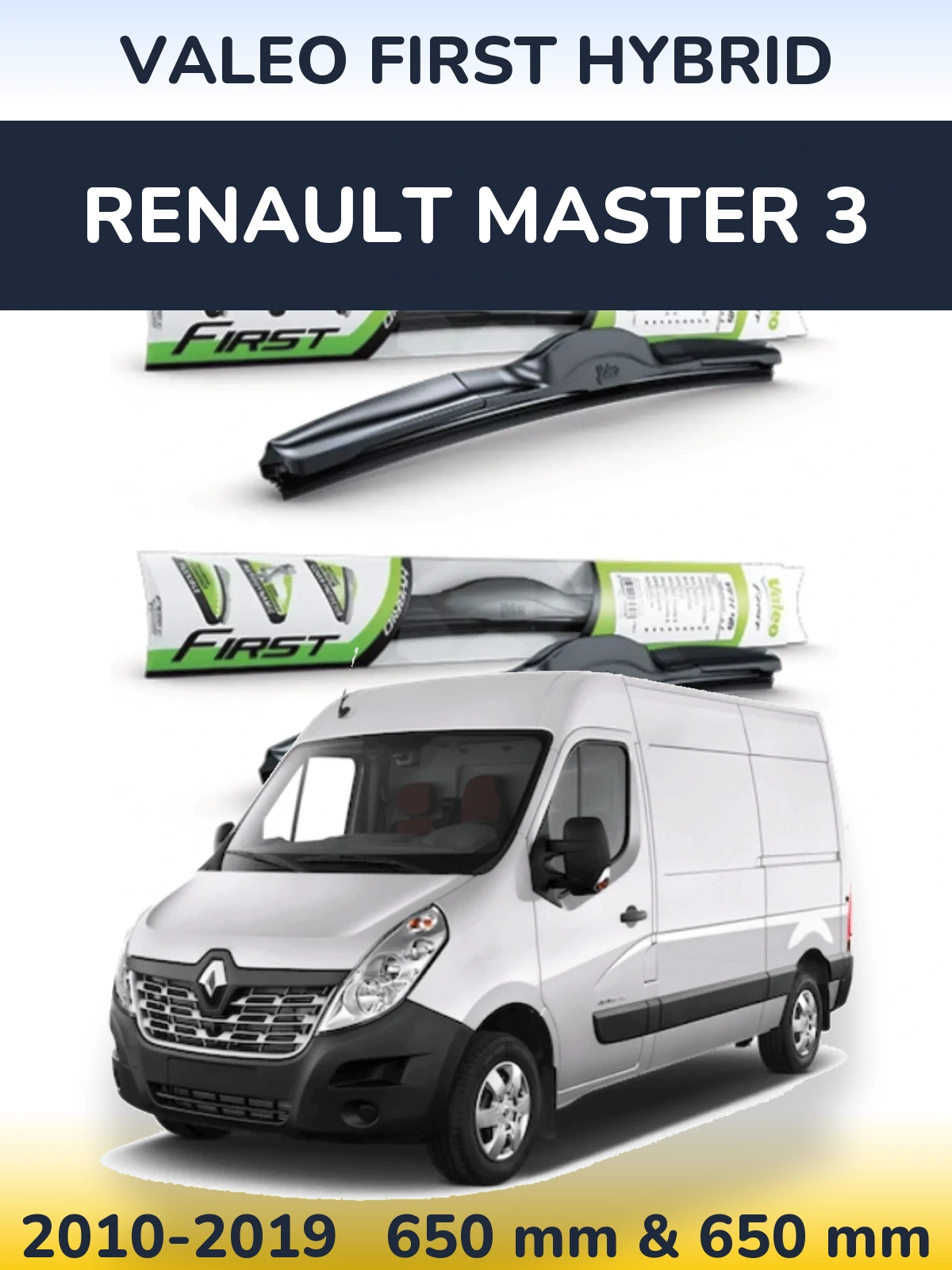Комплект передніх щіток Valeo First Hybrid 650 & 650 мм для Renault Master 3 2010-2019