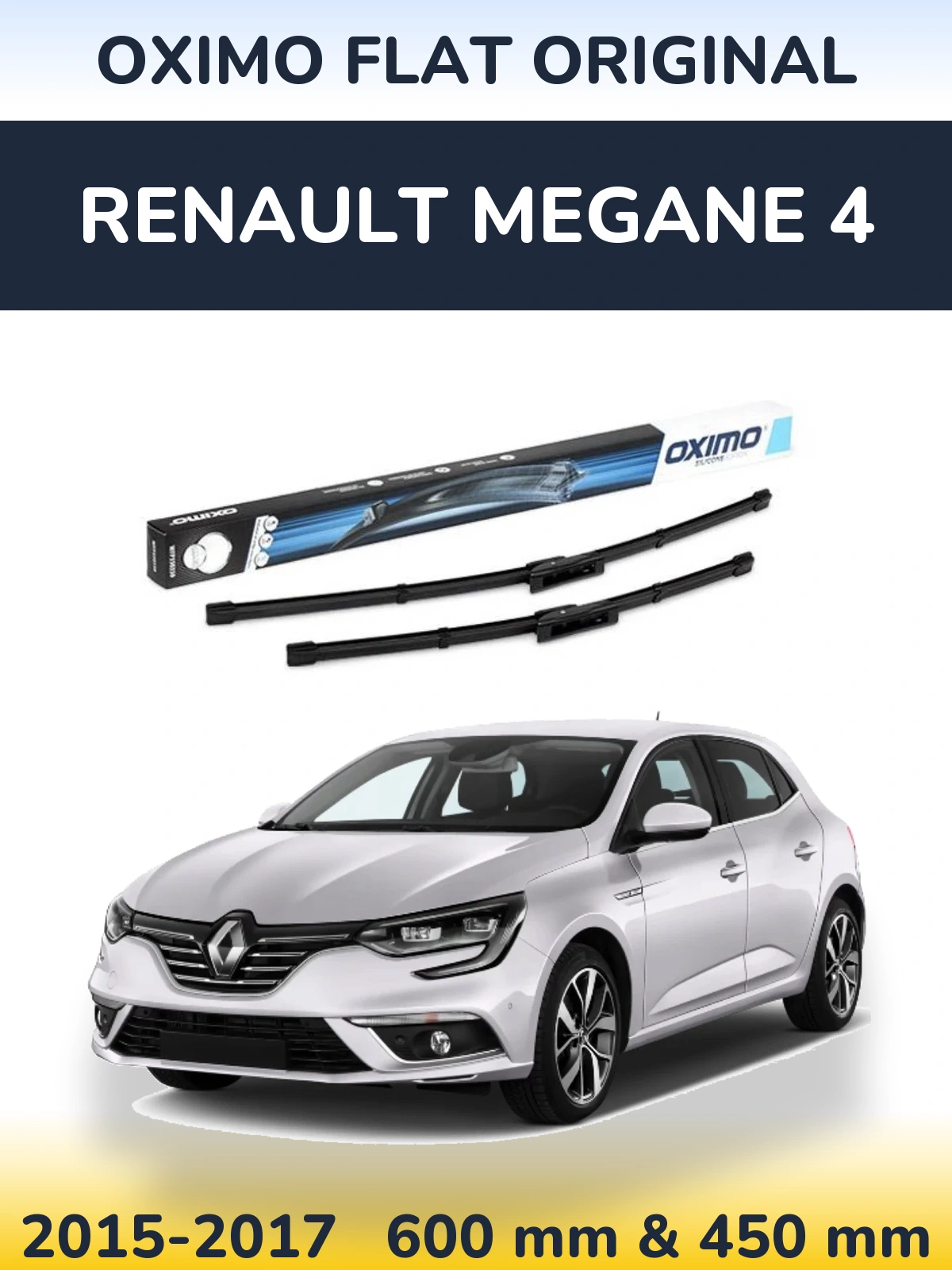 Sada předních stěračů Oximo Flat Original 600 a 450 mm pro Renault Megane 4 2015-2017