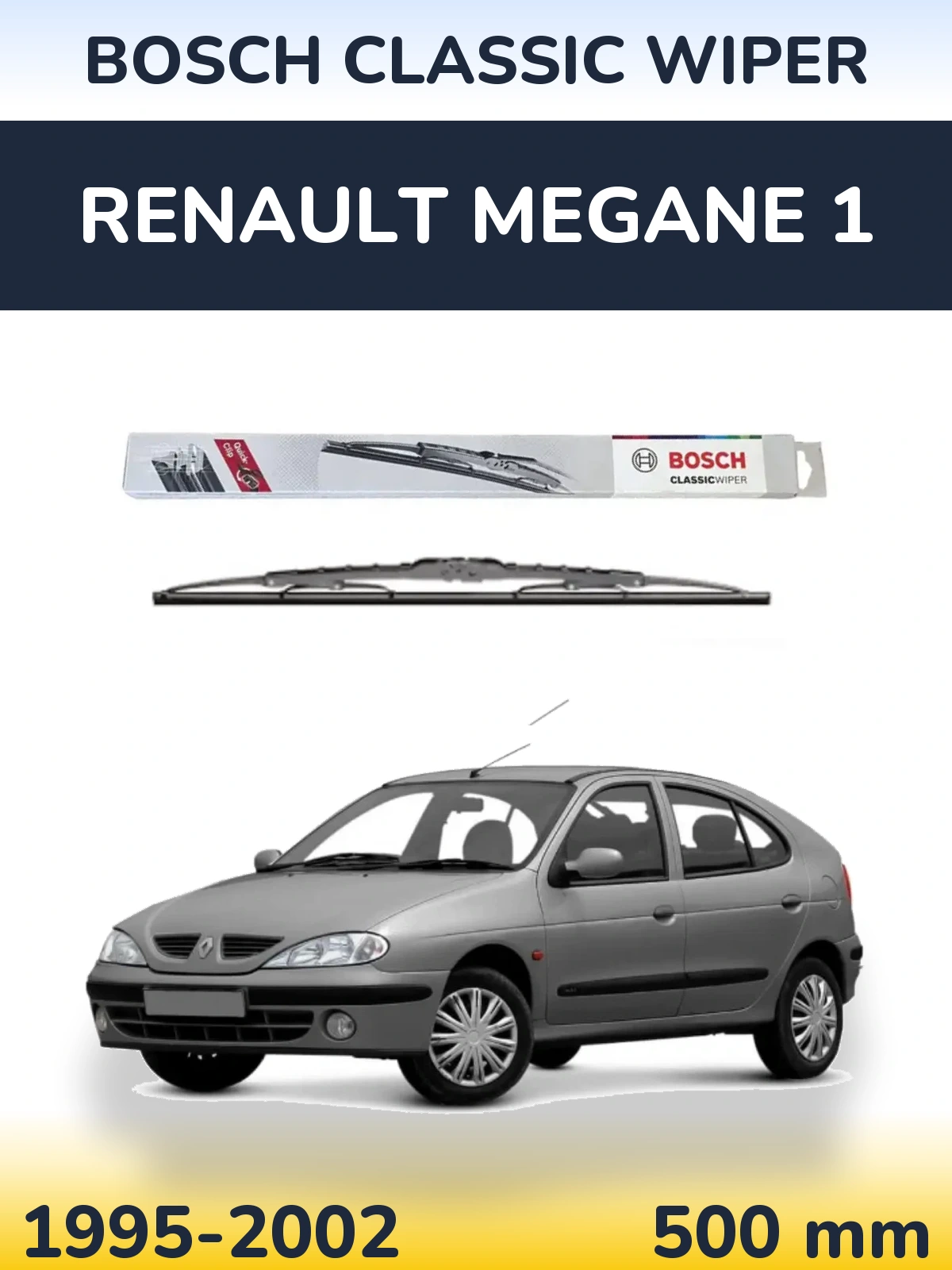 Zadní stěrač BOSCH Classic Wiper 500 mm pro Renault Megane 1 1995-2002