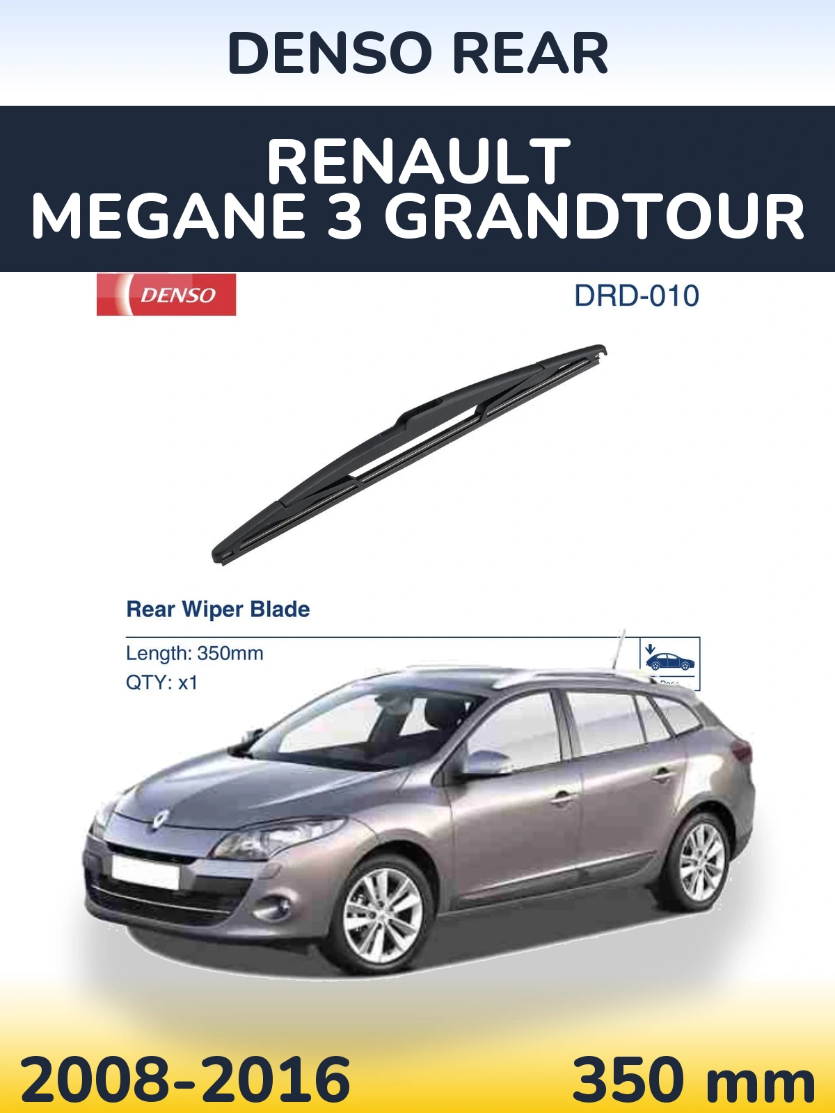 Zadní stěrač Denso Rear 350 mm pro Renault Megane 3 Grandtour 2008-2016