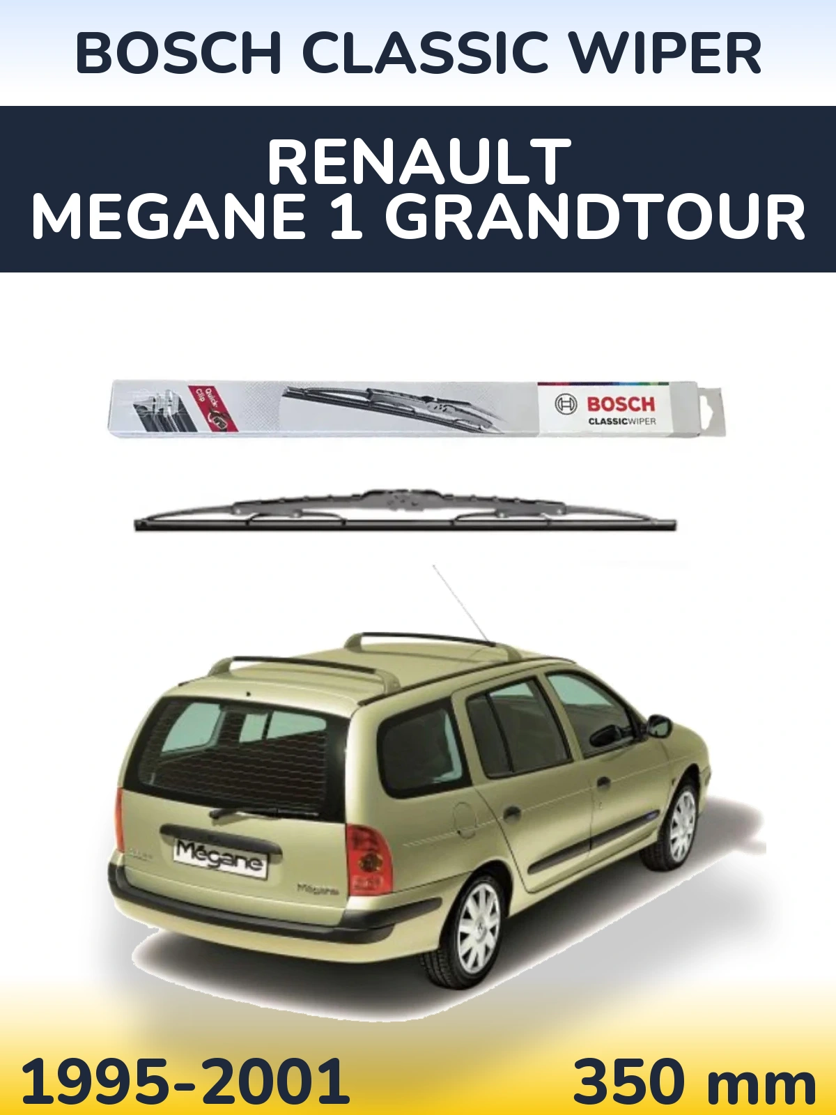 Zadní stěrač BOSCH Classic Wiper 340 mm pro Renault Megane 1 Grandtour 1995-2001