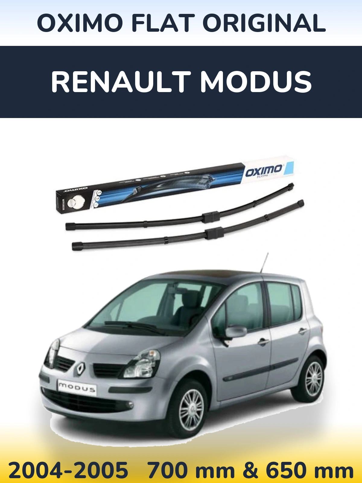 Sada předních stěračů Oximo Flat Original 700 a 650 mm pro Renault Modus 2004-2005