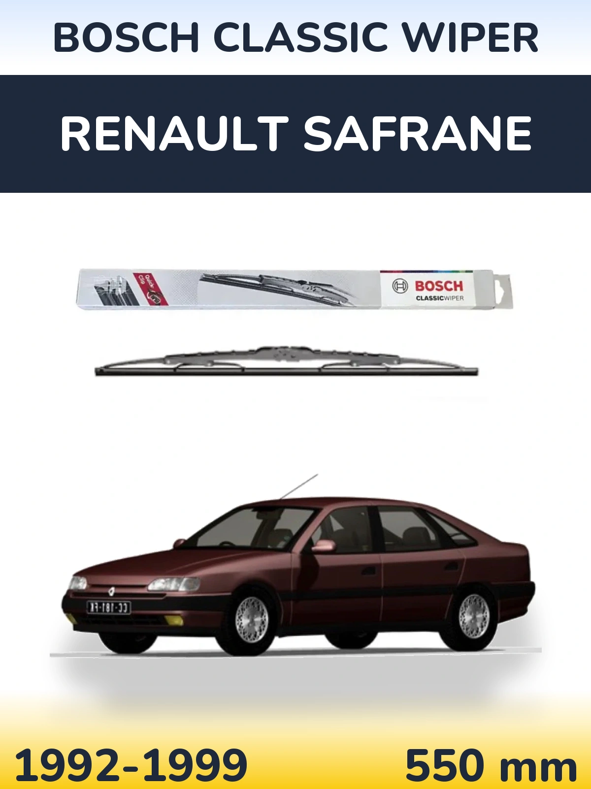 Zadní stěrač BOSCH Classic Wiper 550 mm pro Renault Safrane 1992-1999