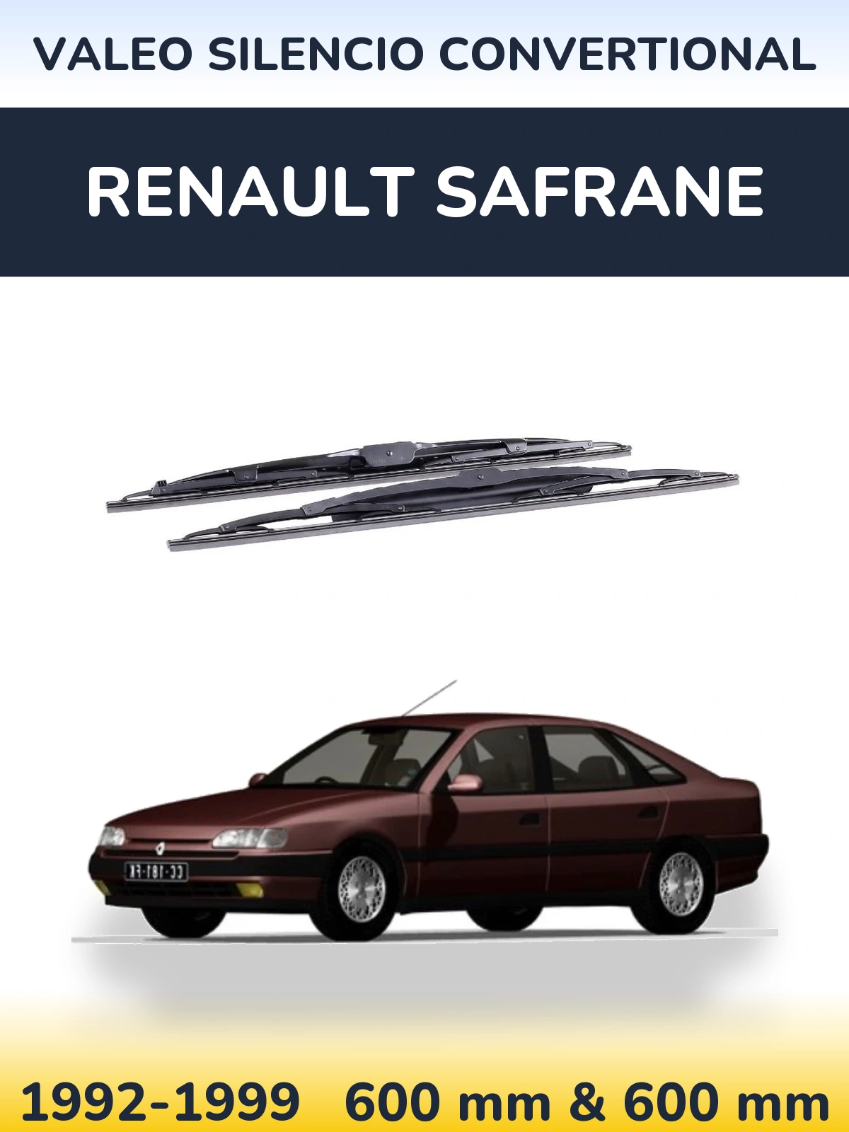 Комплект передніх щіток Valeo Silencio Convertional 600 & 600 мм для Renault Safrane 1992-1999