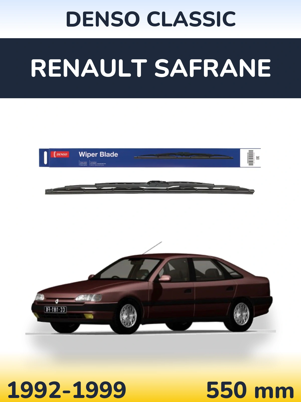 Zadní stěrač Denso Classic 550 mm pro Renault Safrane 1992-1999
