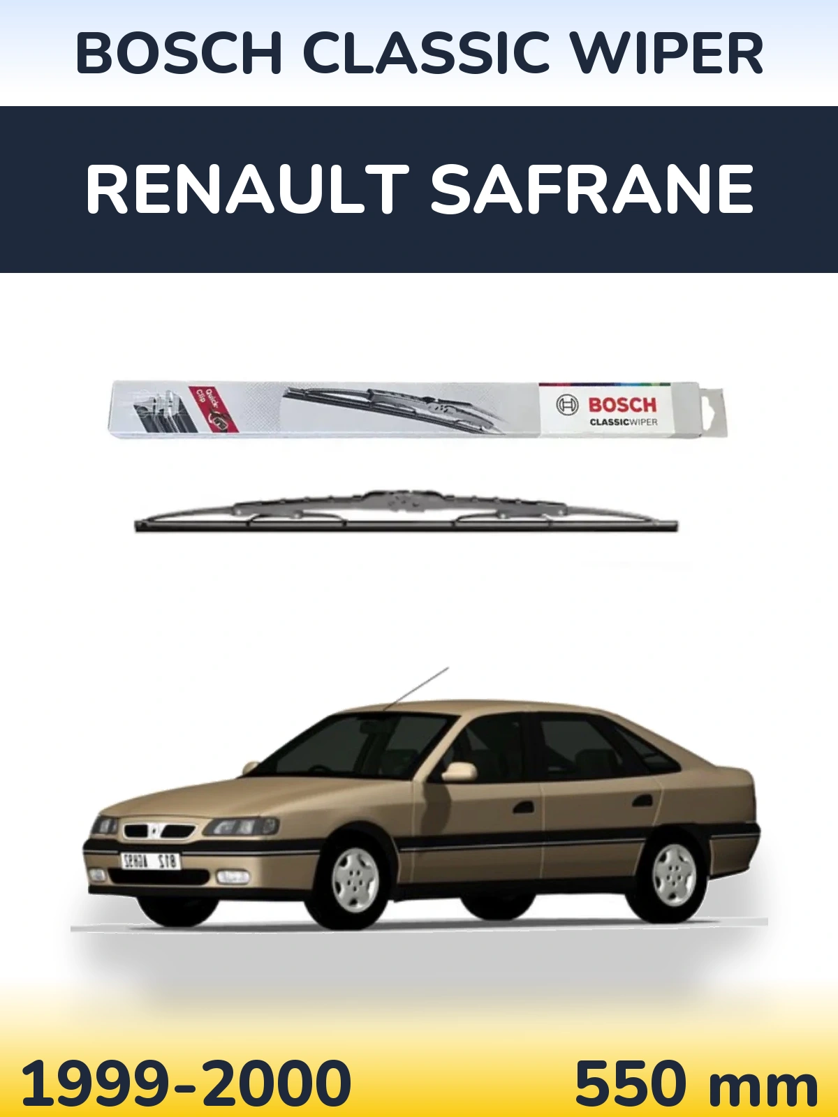 Zadní stěrač BOSCH Classic Wiper 550 mm pro Renault Safrane 1999-2000