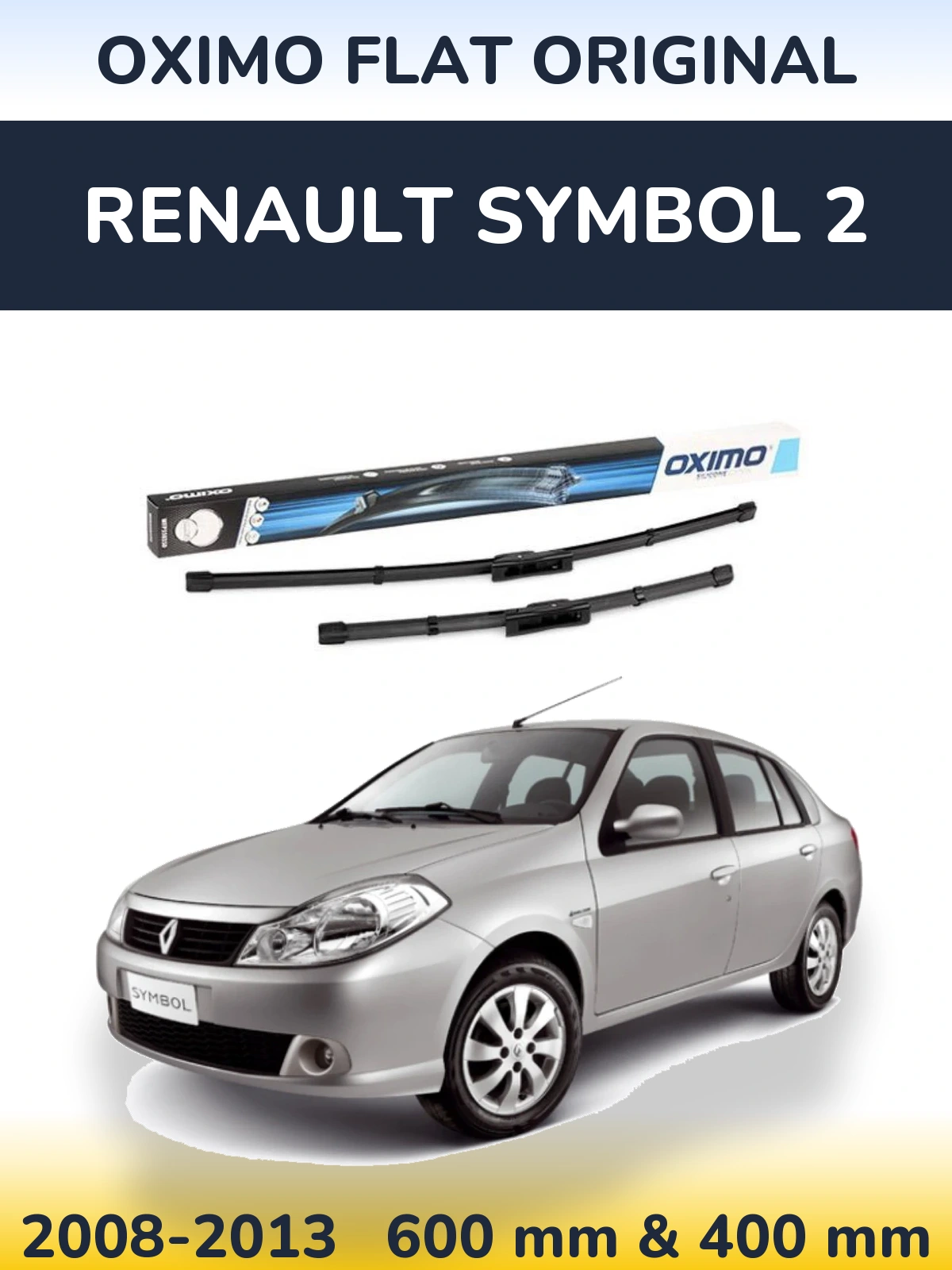 Sada předních stěračů Oximo Flat Original 600 a 400 mm pro Renault Symbol 2 2008-2013