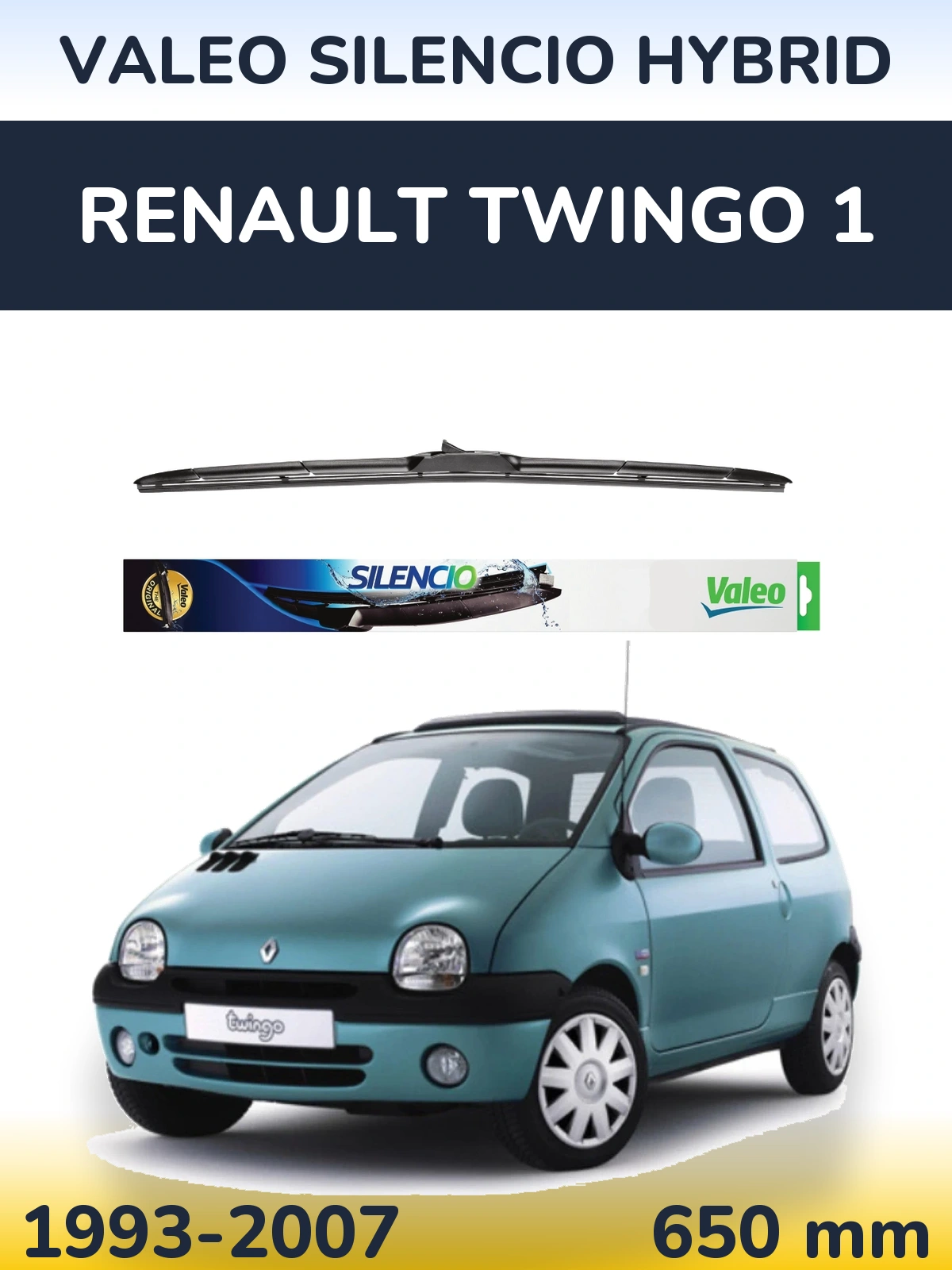 Передня щітка Valeo Silencio Hybrid 650 мм для Renault Twingo 1 1993-2007