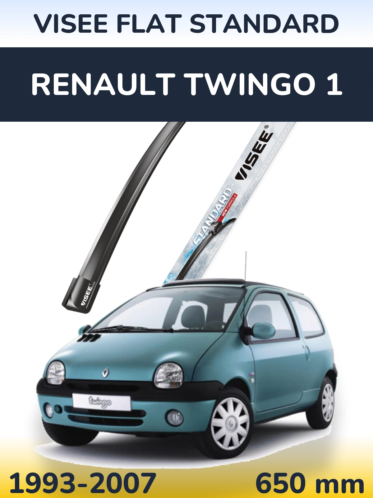 Přední stěrač VISEE FLAT STANDARD 650 mm pro Renault Twingo 1 1993-2007