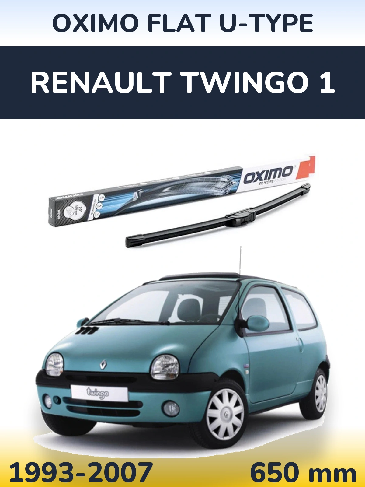 Přední stěrač Oximo Flat U-type 650 mm pro Renault Twingo 1 1993-2007