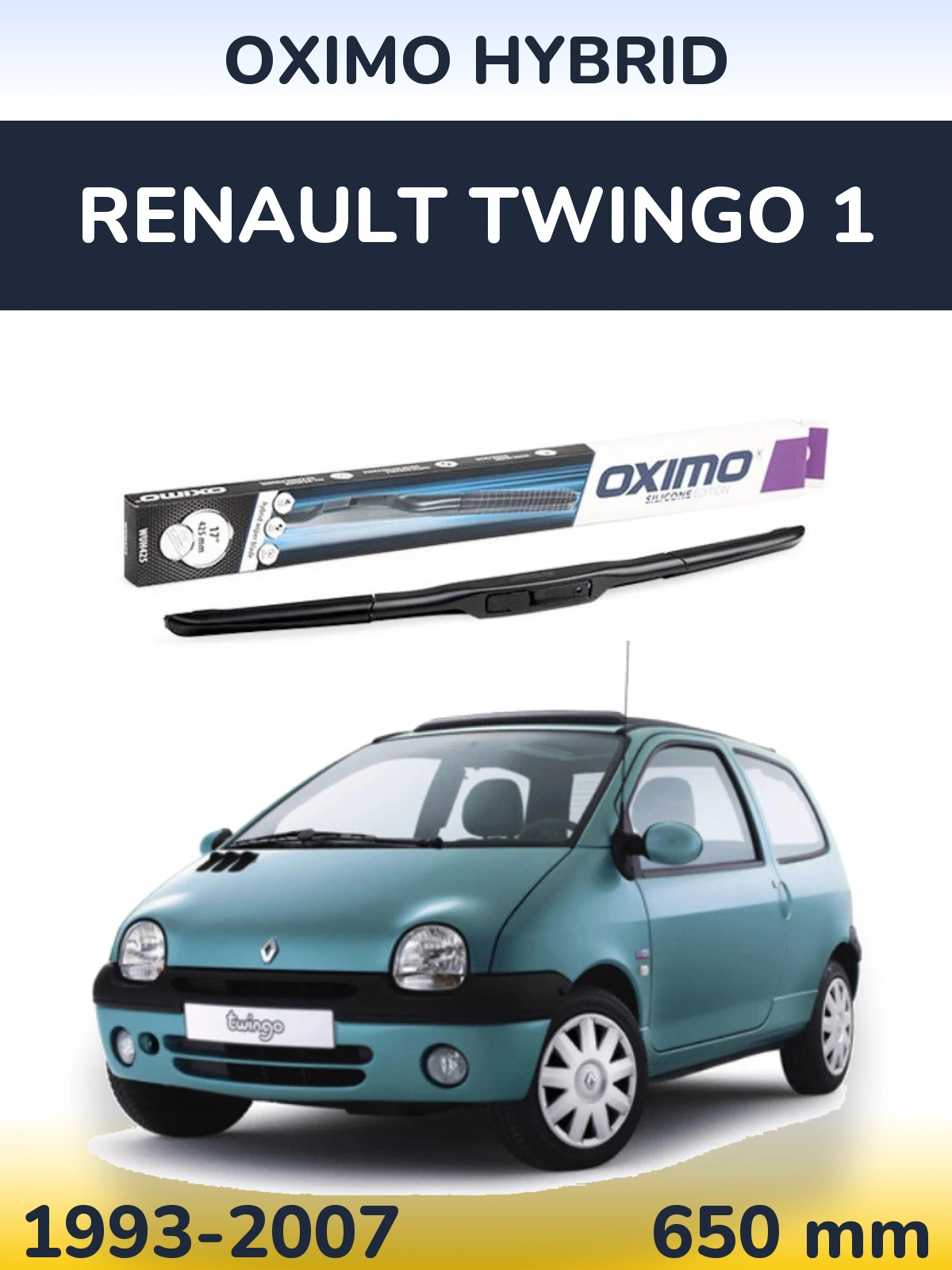 Přední stěrač Oximo Hybrid 650 mm pro Renault Twingo 1 1993-2007