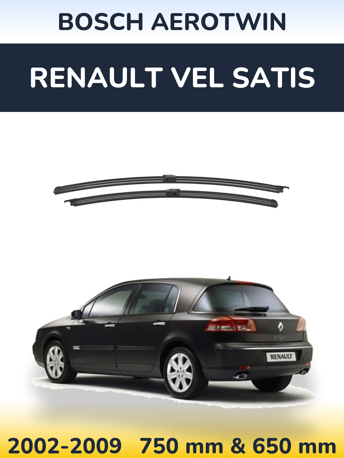 Комплект передніх щіток BOSCH AeroTwin 746 & 646 мм для Renault Vel Satis 2002-2009