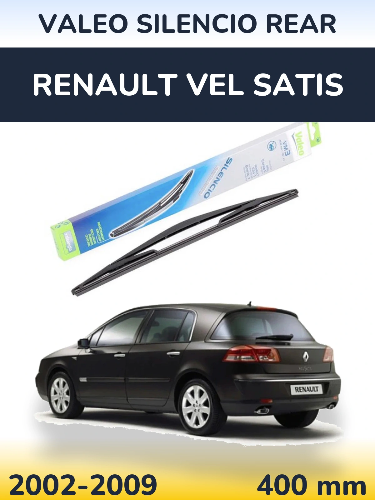 Zadní stěrač Valeo Silencio Rear 400 mm pro Renault Vel Satis 2002-2009