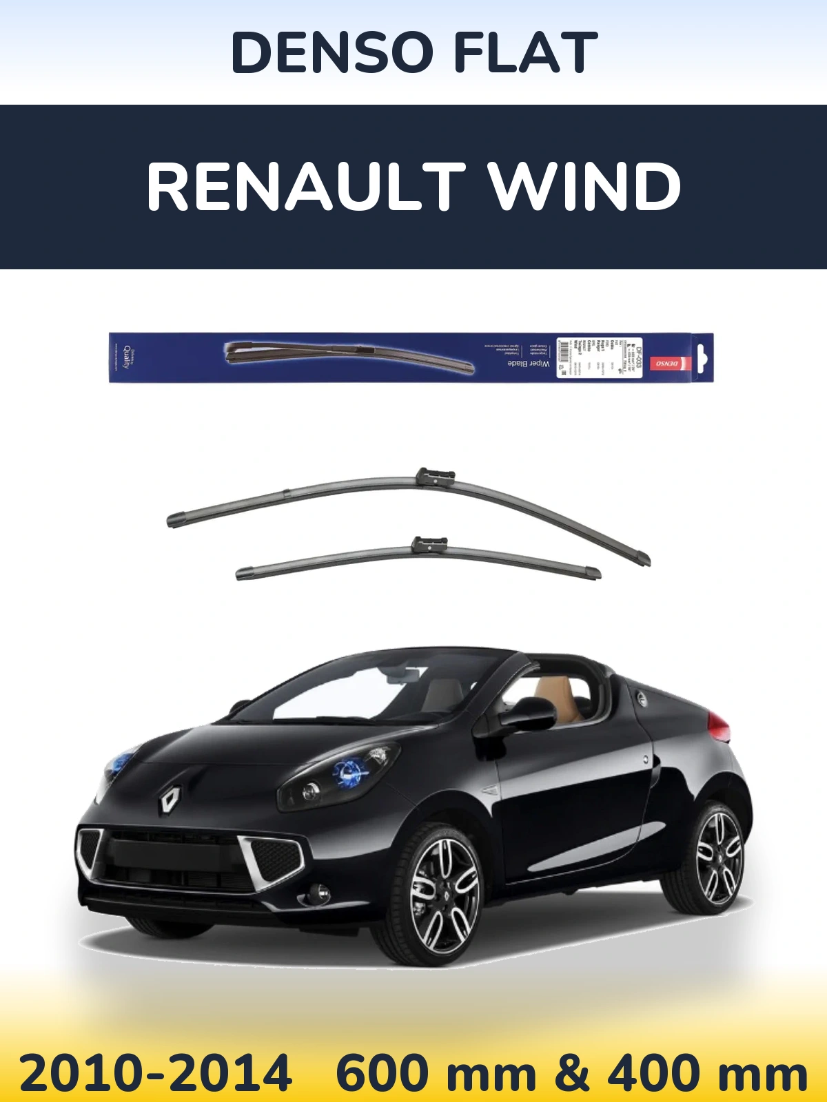 Sada předních stěračů Denso Flat 600 a 400 mm pro Renault Wind 2010-2014