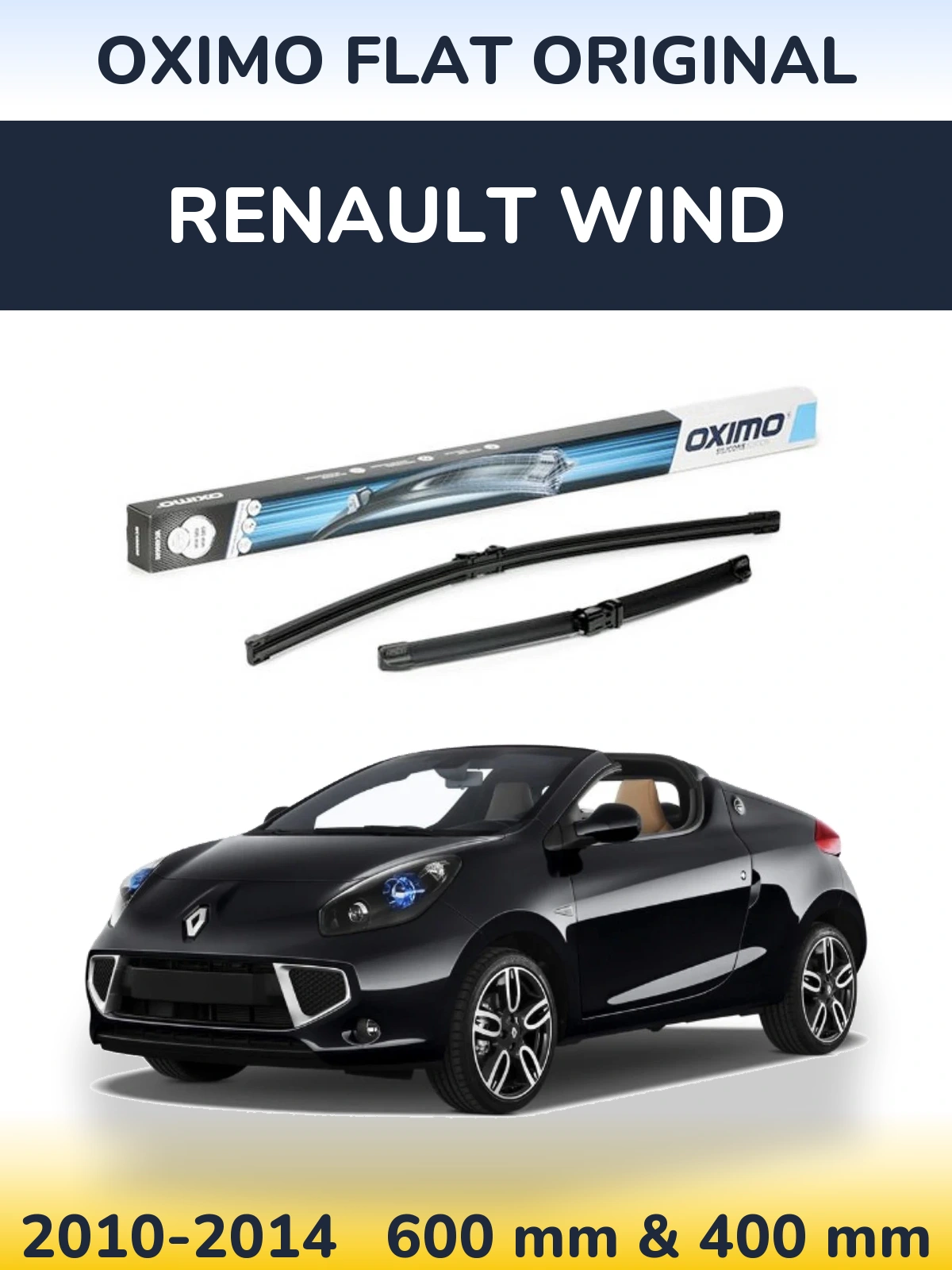 Sada předních stěračů Oximo Flat Original 600 a 400 mm pro Renault Wind 2010-2014