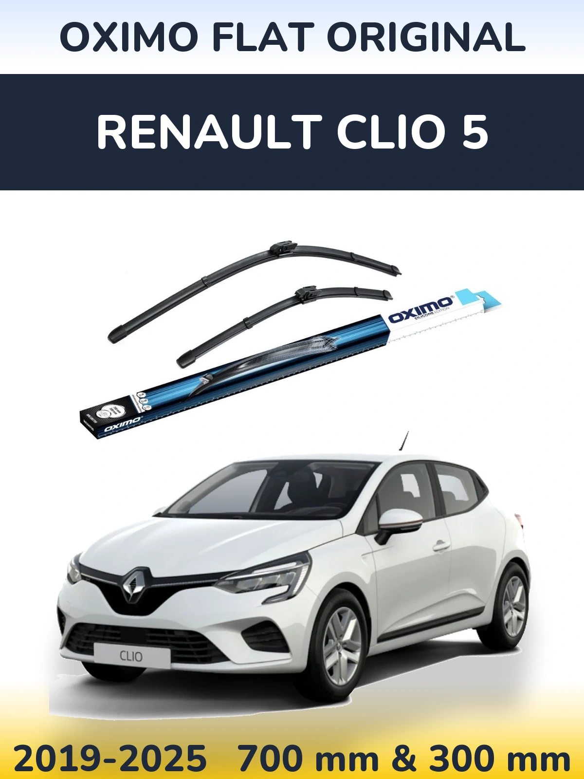 Sada předních stěračů Oximo Flat Original 700 a 300 mm pro Renault Clio 5 2019-2025