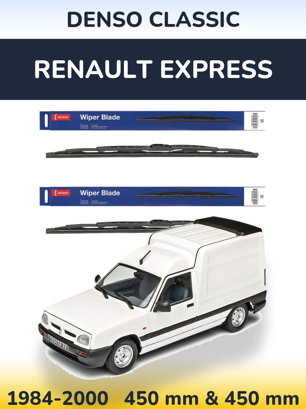 Sada předních stěračů Denso Classic 450 a 450 mm pro Renault Express 1984-2000