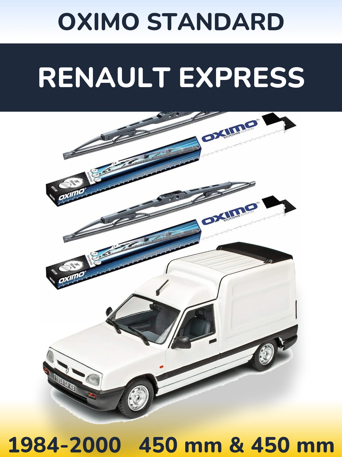 Sada předních stěračů Oximo Standard 450 a 450 mm pro Renault Express 1984-2000