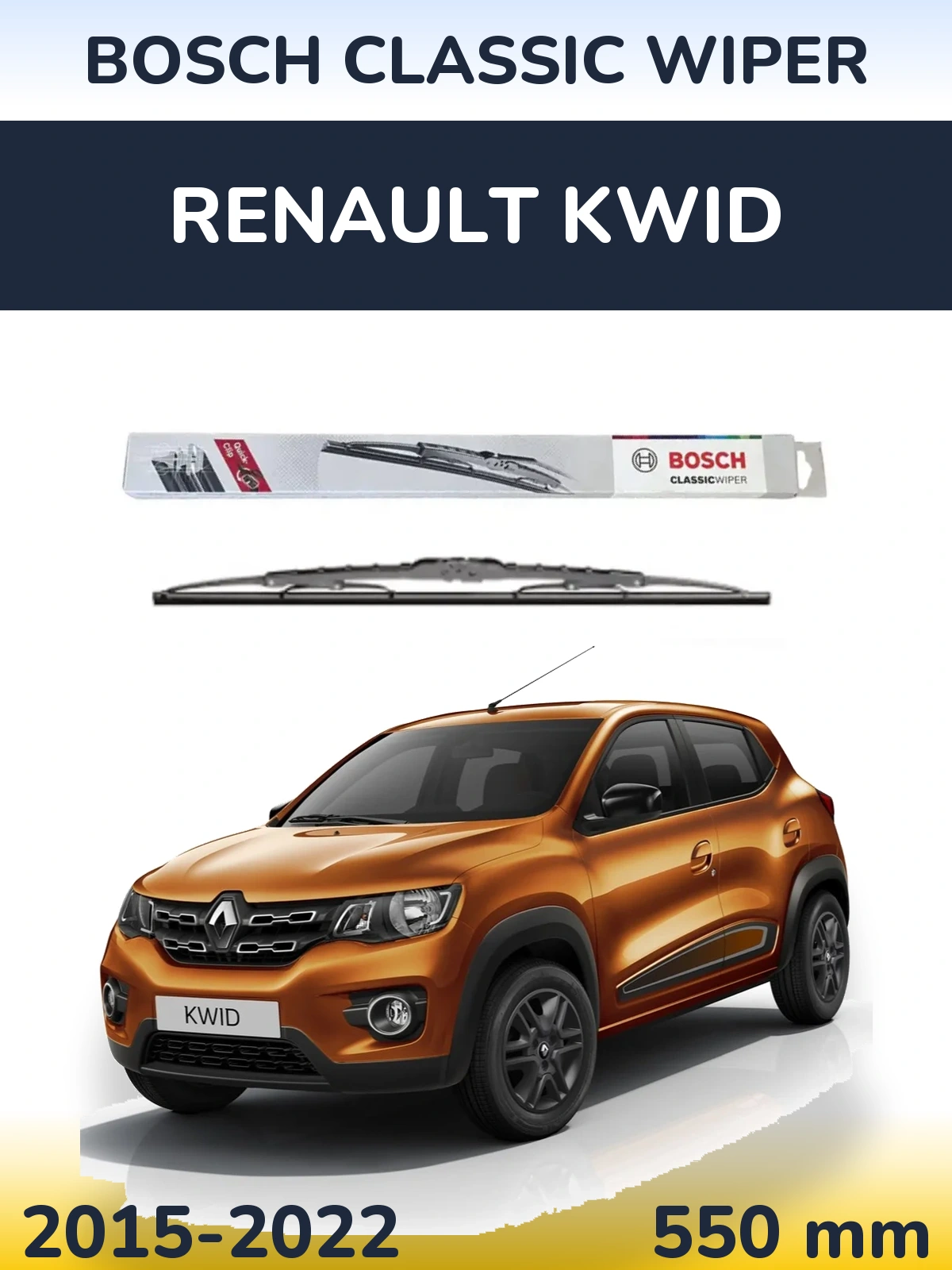 Přední stěrač BOSCH Classic Wiper 550 mm pro Renault Kwid 2015-2022