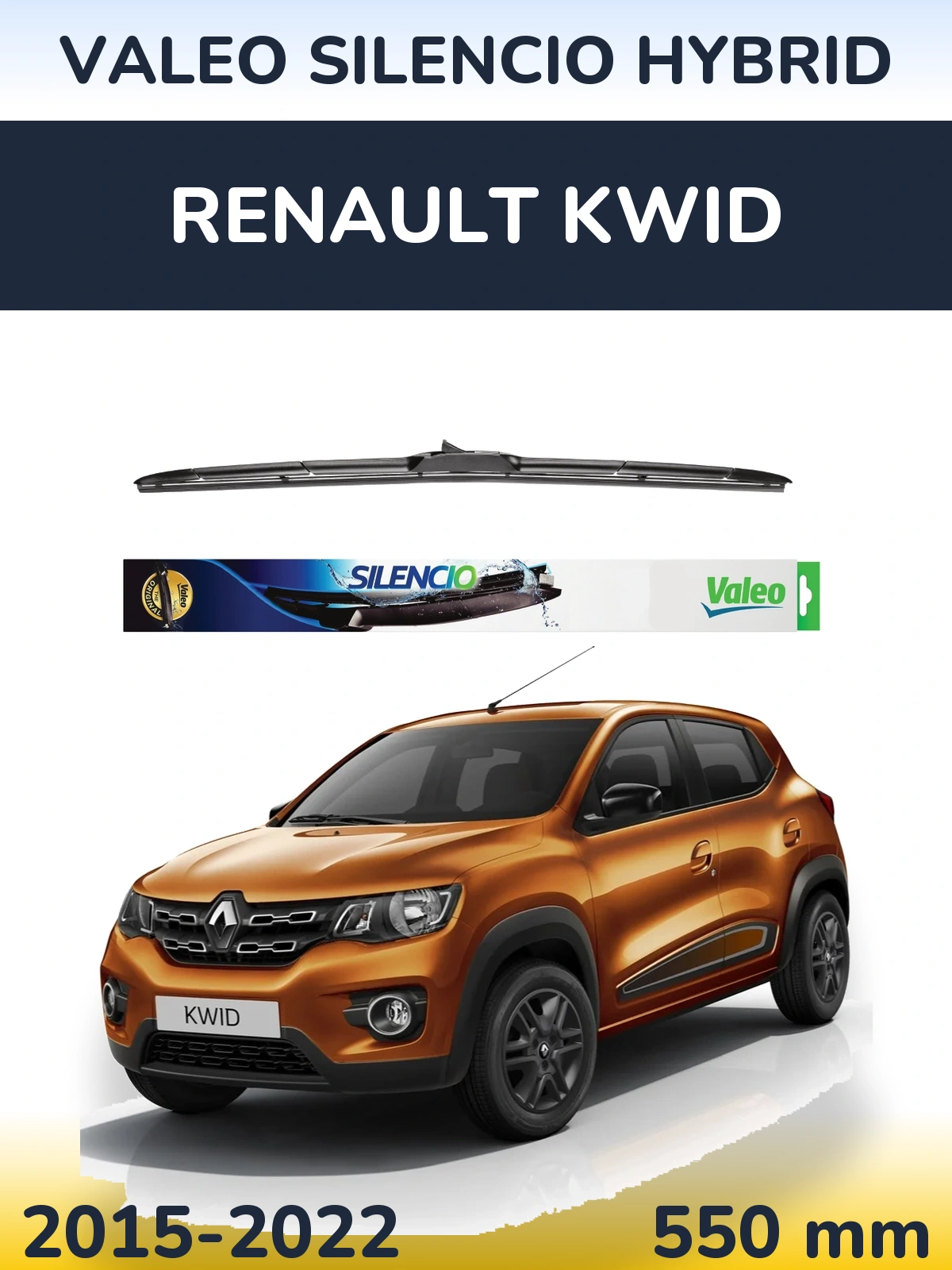 Přední stěrač Valeo Silencio Hybrid 550 mm pro Renault Kwid 2015-2022