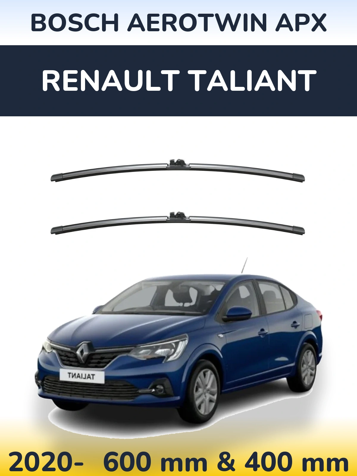 Sada předních stěračů BOSCH AeroTwin APX 600 a 400 mm pro Renault Taliant 2020-2026