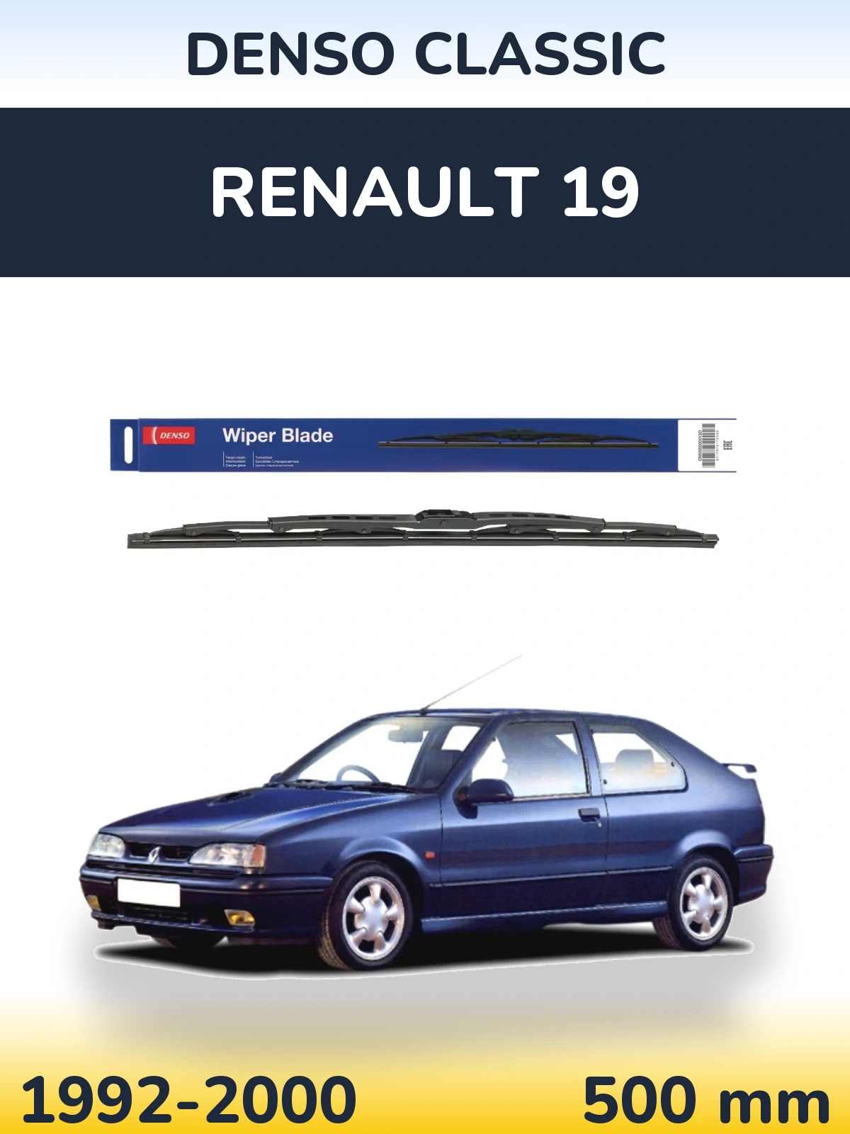 Задня щітка Denso Classic 500 мм для Renault 19 1992-2000