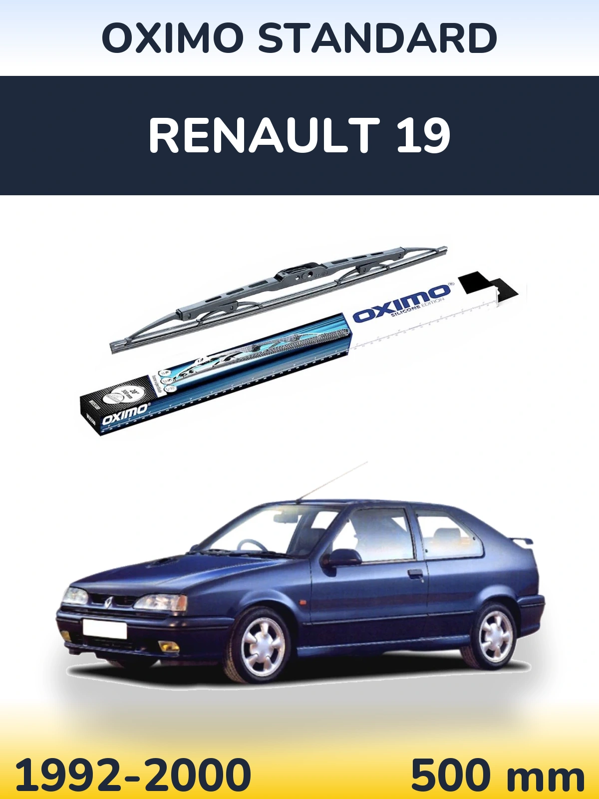 Zadní stěrač Oximo Standard 500 mm pro Renault 19 1992-2000