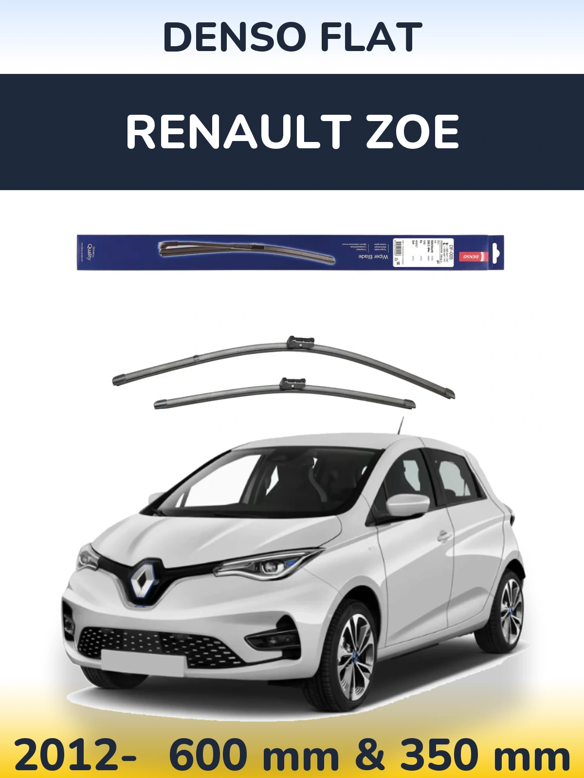 Sada předních stěračů Denso Flat 600 a 350 mm pro Renault Zoe 2012-2026
