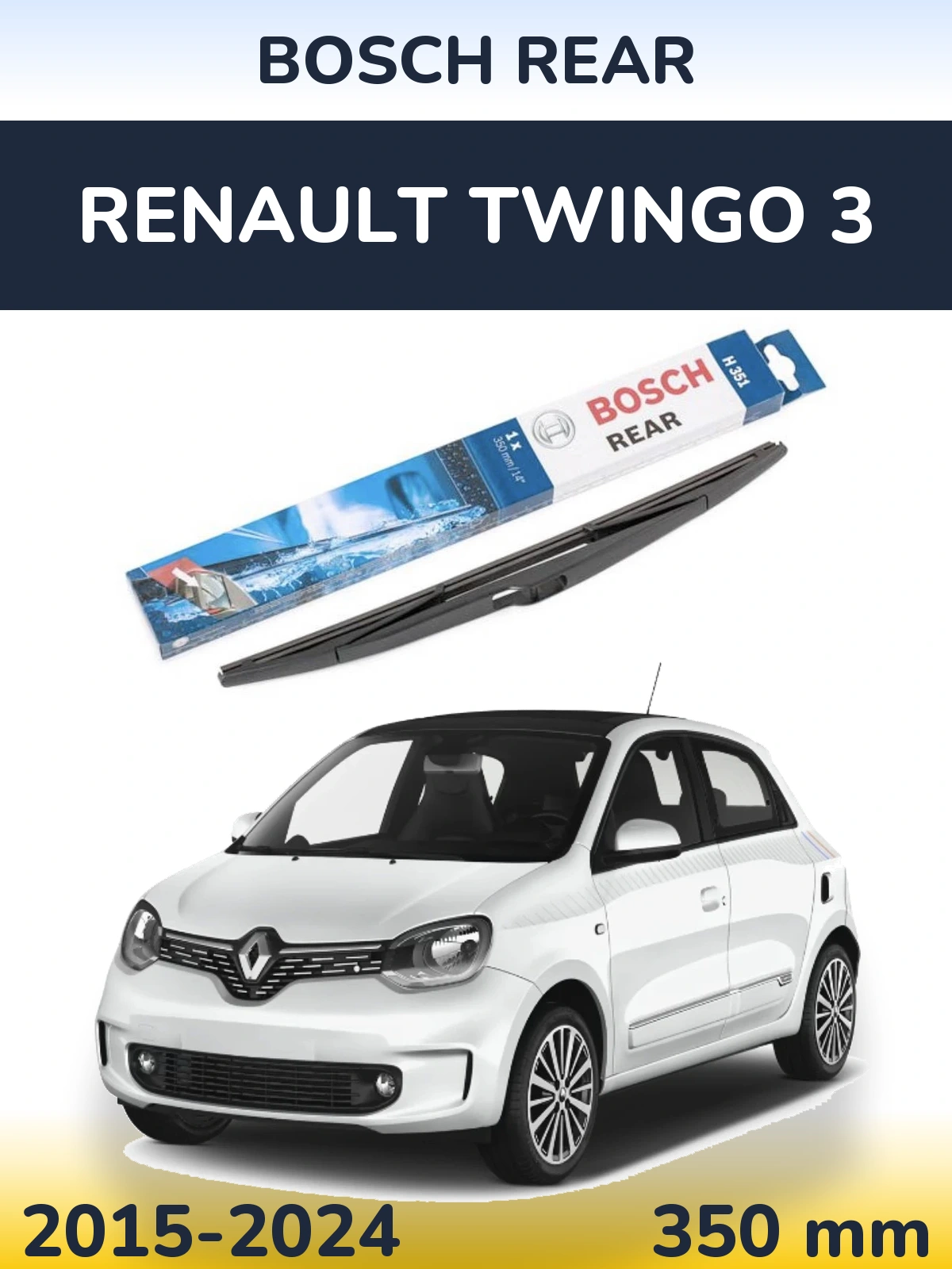 Zadní stěrač BOSCH Rear 350 mm pro Renault Twingo 3 2015-2024