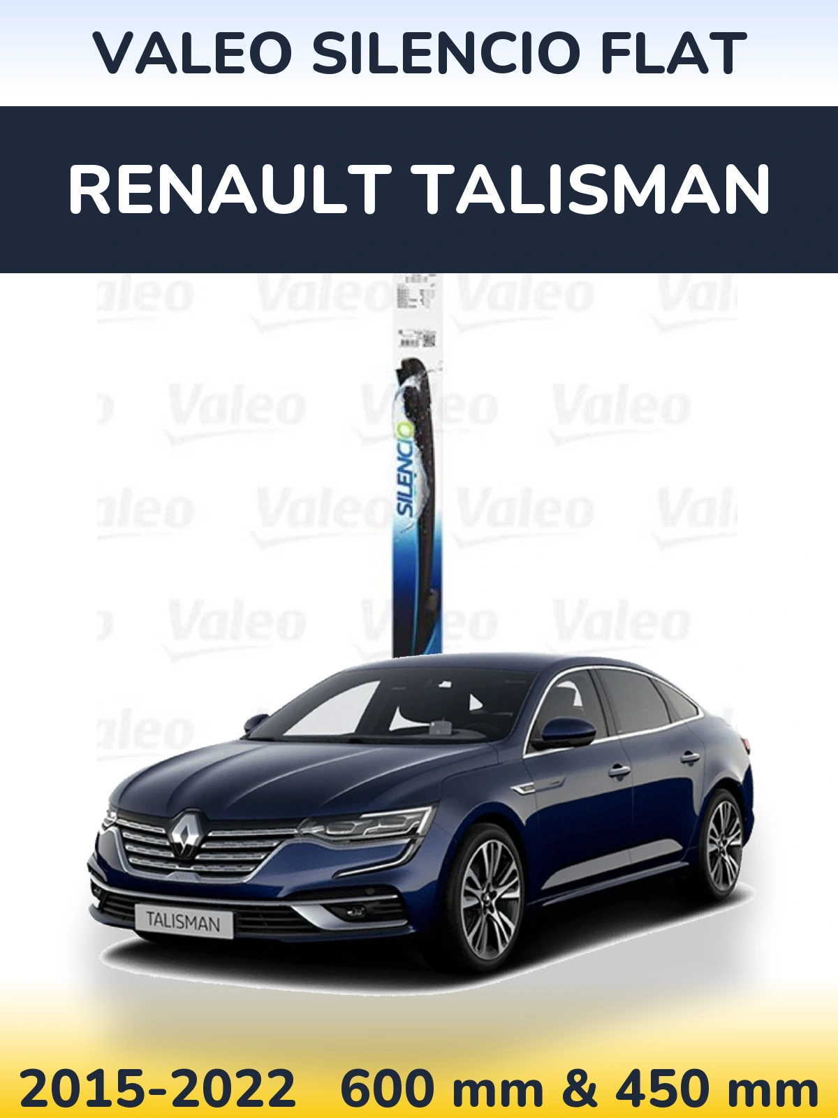 Комплект передніх щіток Valeo Silencio Flat 600 & 450 мм для Renault Talisman 2015-2022