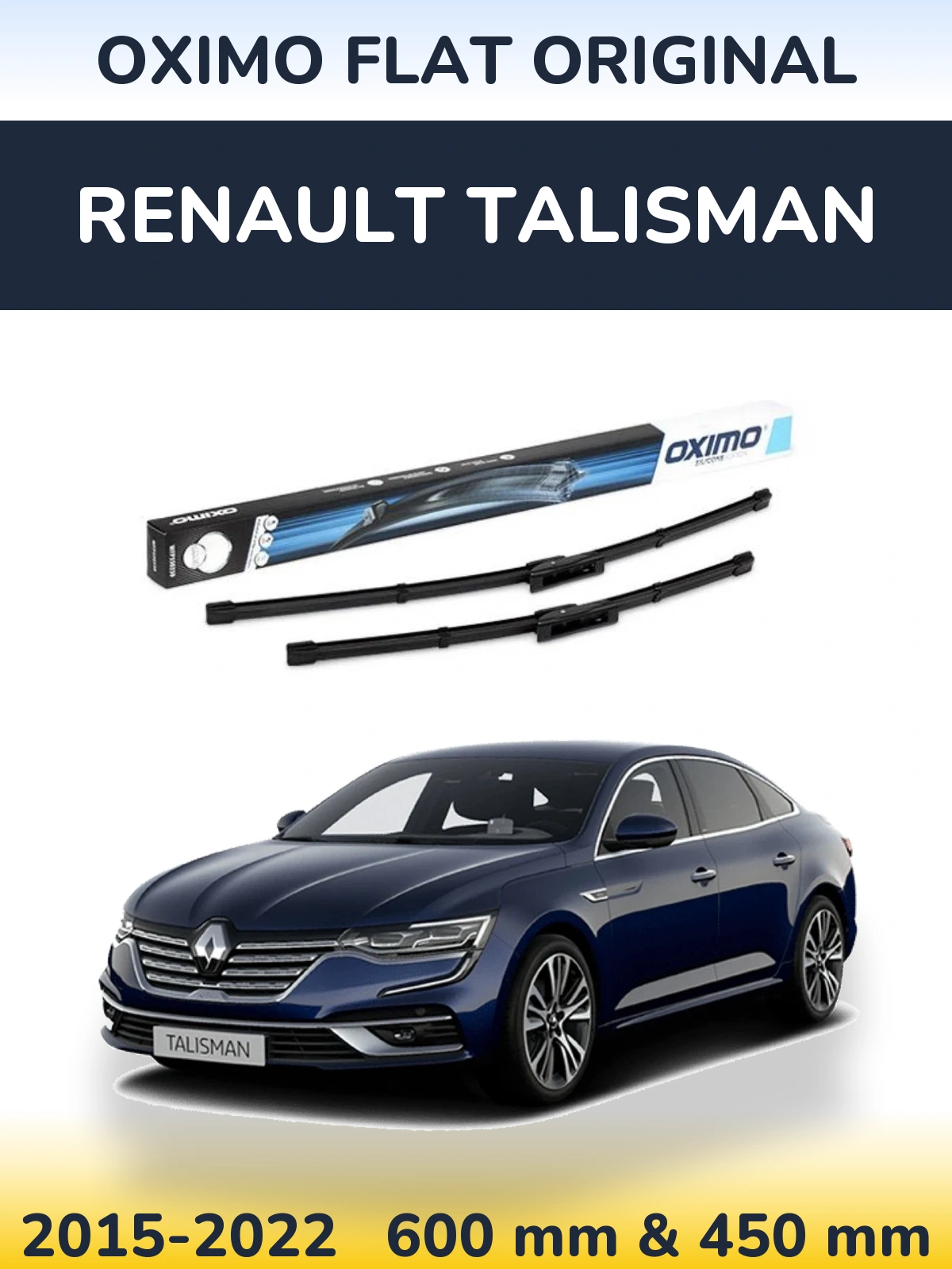Sada předních stěračů Oximo Flat Original 600 a 450 mm pro Renault Talisman 2015-2022