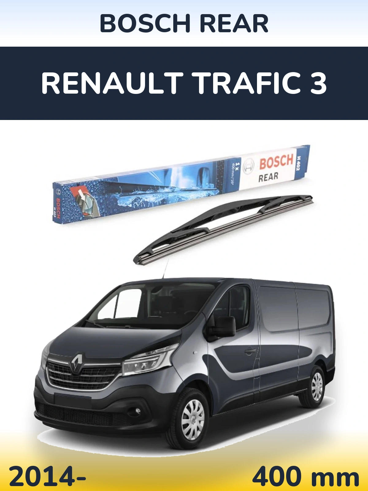 Zadní stěrač BOSCH Rear 400 mm pro Renault Trafic 3 2014-2026