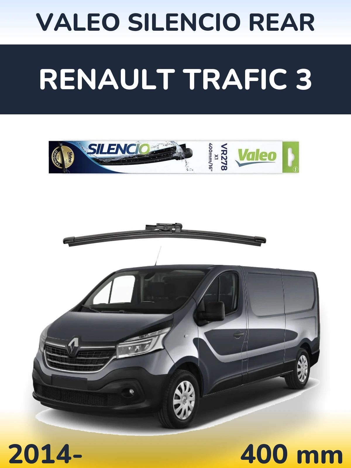 Zadní stěrač Valeo Silencio Rear 400 mm pro Renault Trafic 3 2014-2026