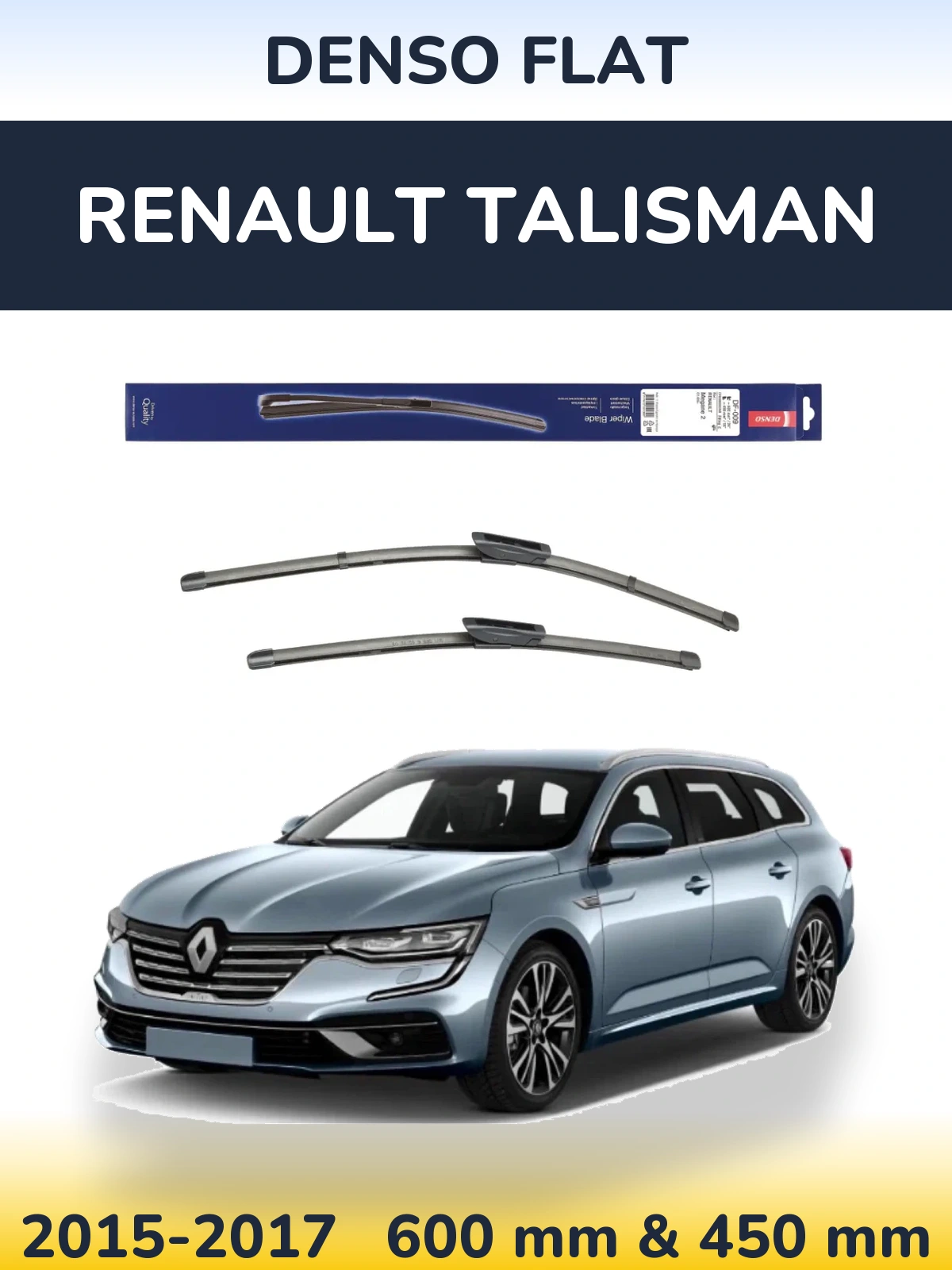Sada předních stěračů Denso Flat 600 a 450 mm pro Renault Talisman 2015-2017