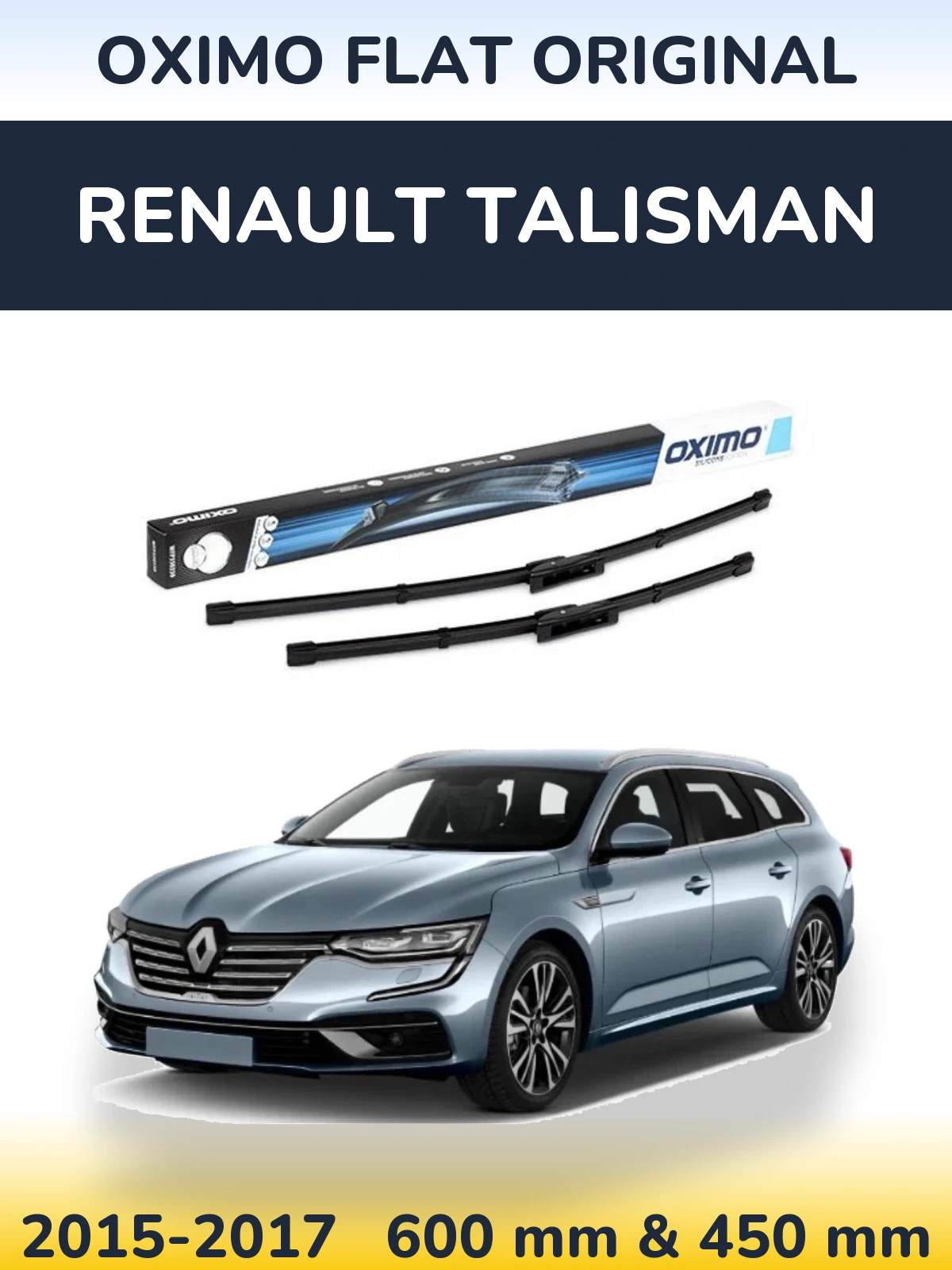 Sada předních stěračů Oximo Flat Original 600 a 450 mm pro Renault Talisman 2015-2017