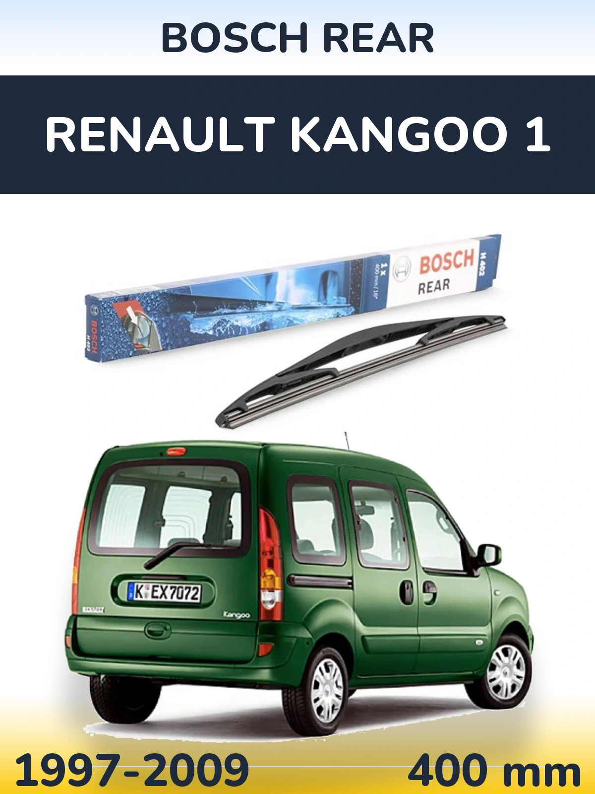 Zadní stěrač BOSCH Rear 400 mm pro Renault Kangoo 1 1997-2009