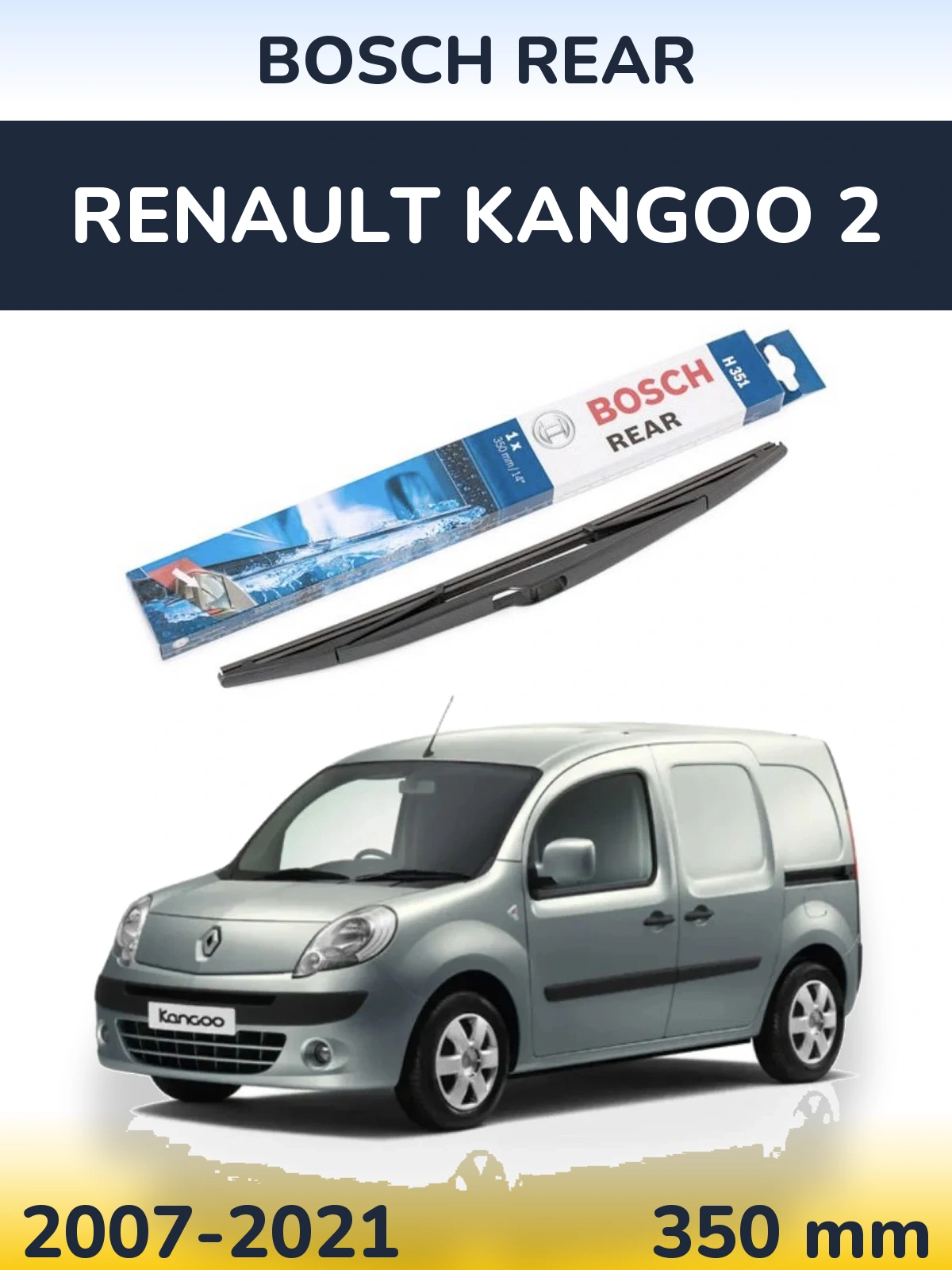 Zadní stěrač BOSCH Rear 350 mm pro Renault Kangoo 2 2007-2021